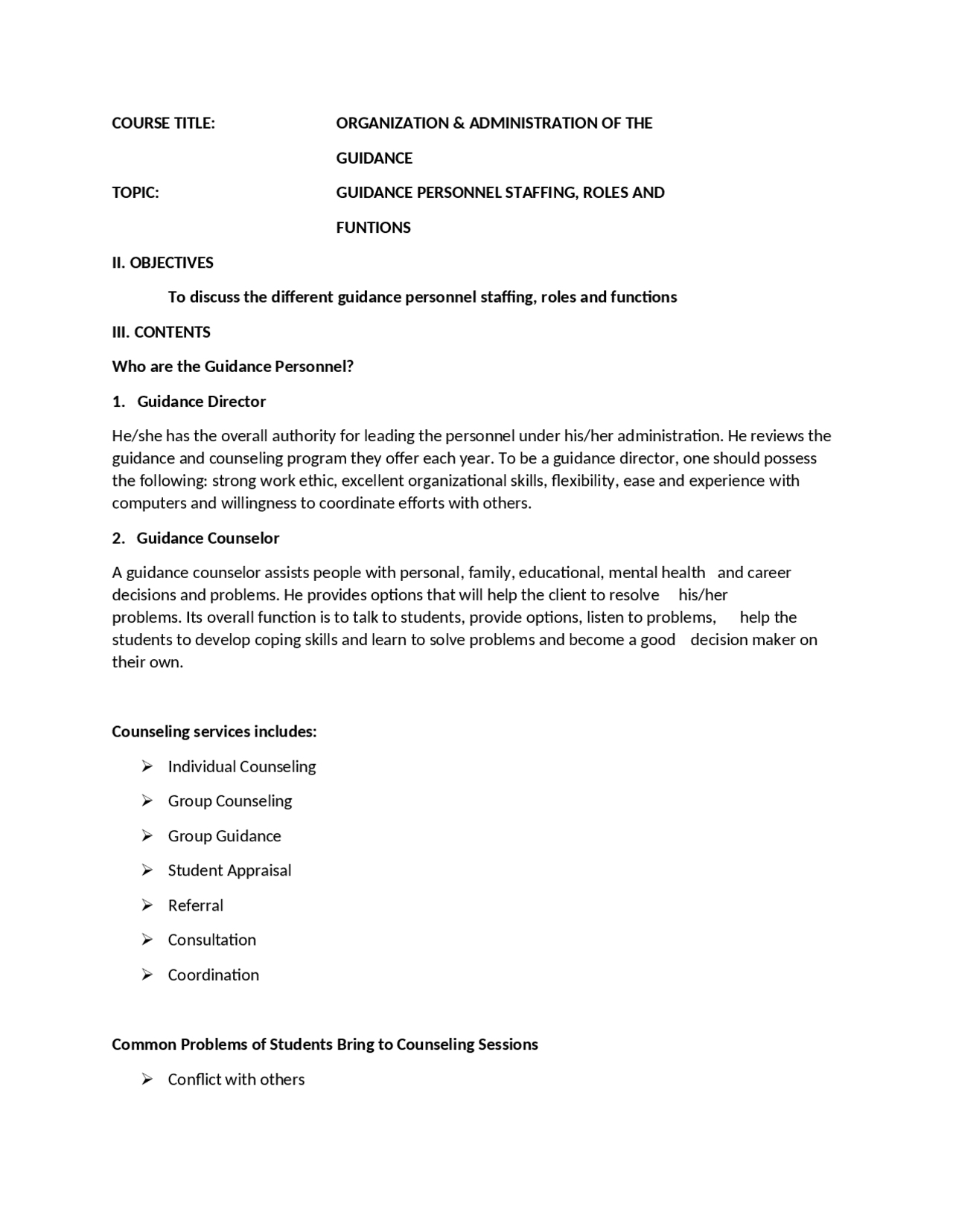 Guidance and counseling (for Masters Program) | Summaries Education ...