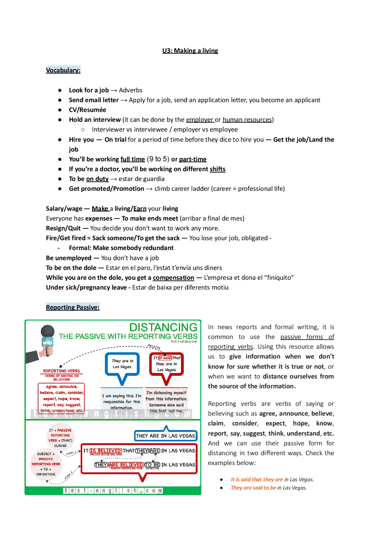 Apuntes unit 3 segundo batchillerato - Docsity