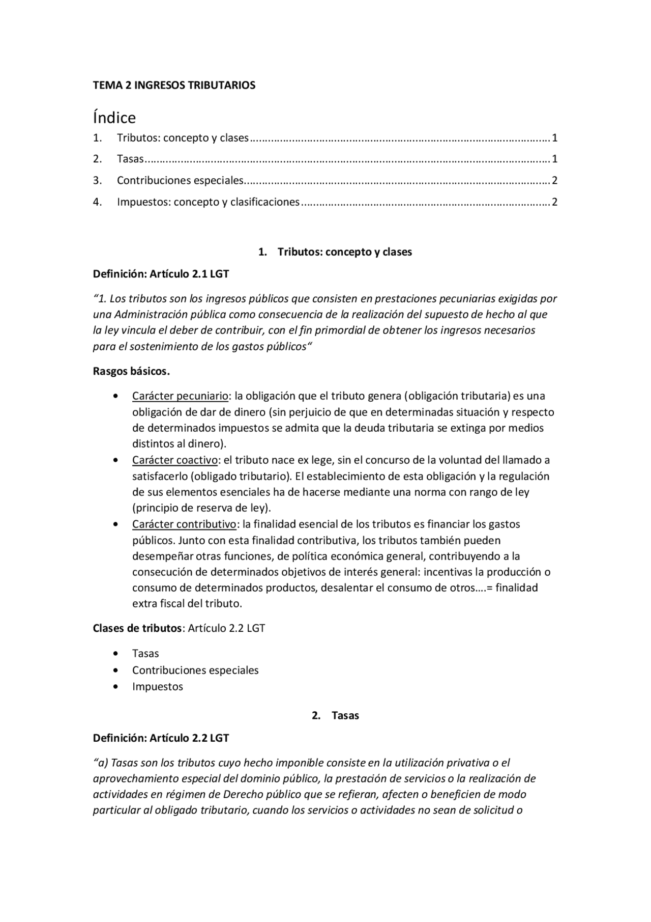 TEMA 2 INGRESOS TRIBUTARIOS | Apuntes de Derecho Financiero y ...