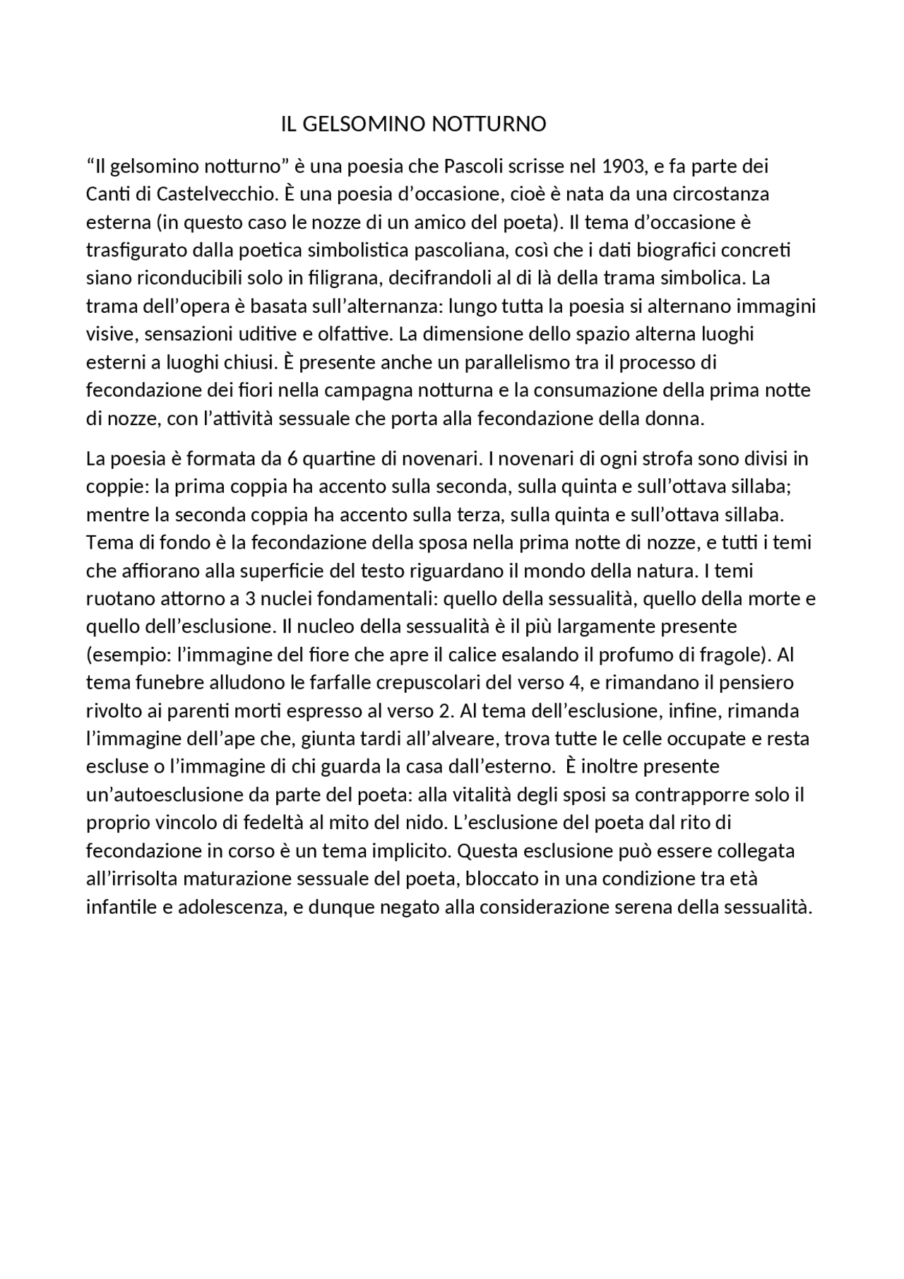 Analisi del testo dell'opera 