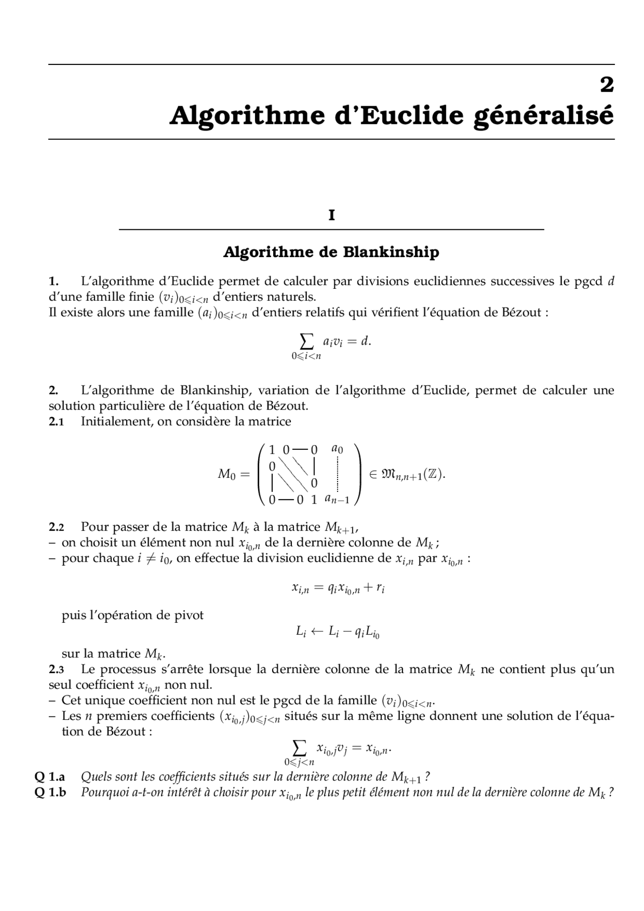 Algorithme D’Euclide Formule Calcul de PGCD DXCF — free download