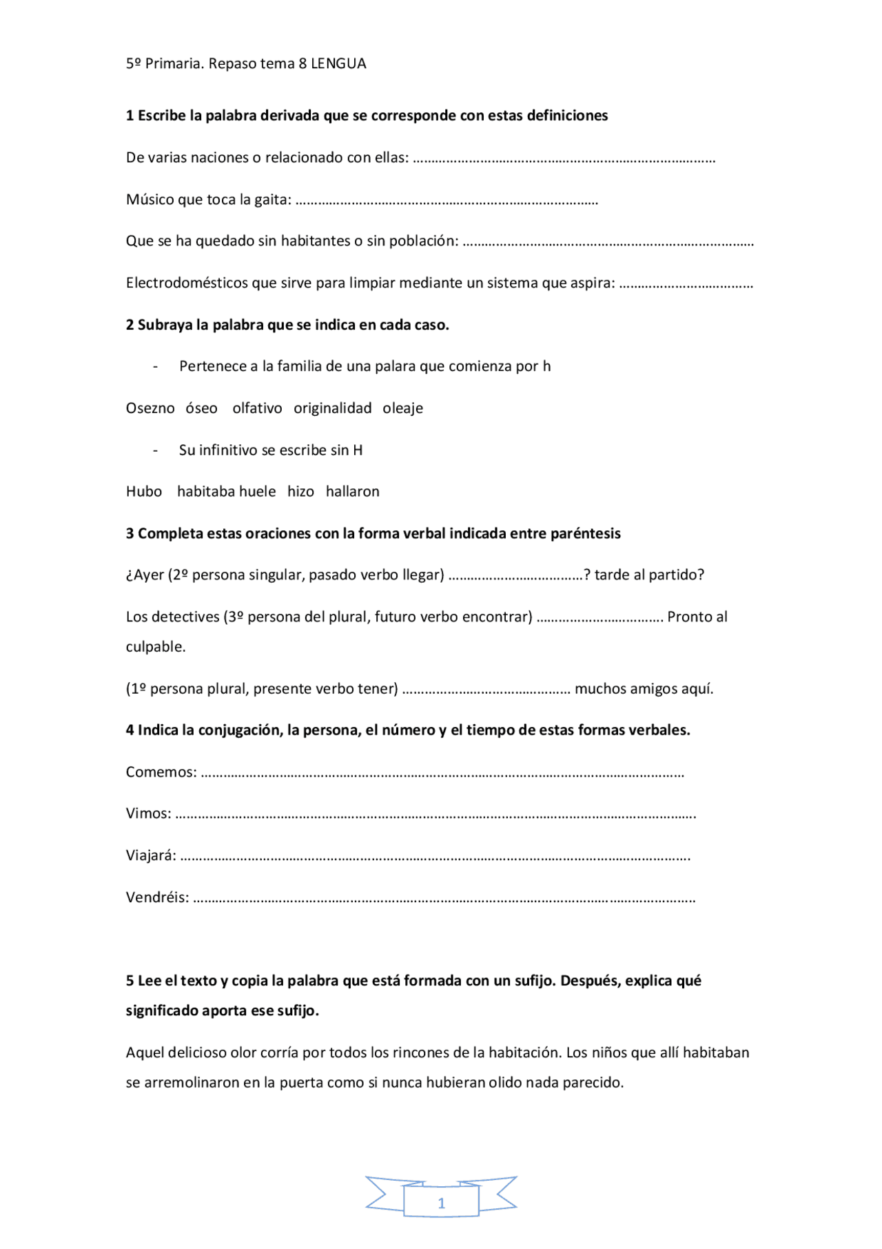 5º Primaria - Tema 8 - Sm Savia | Ejercicios de Lengua y Literatura ...