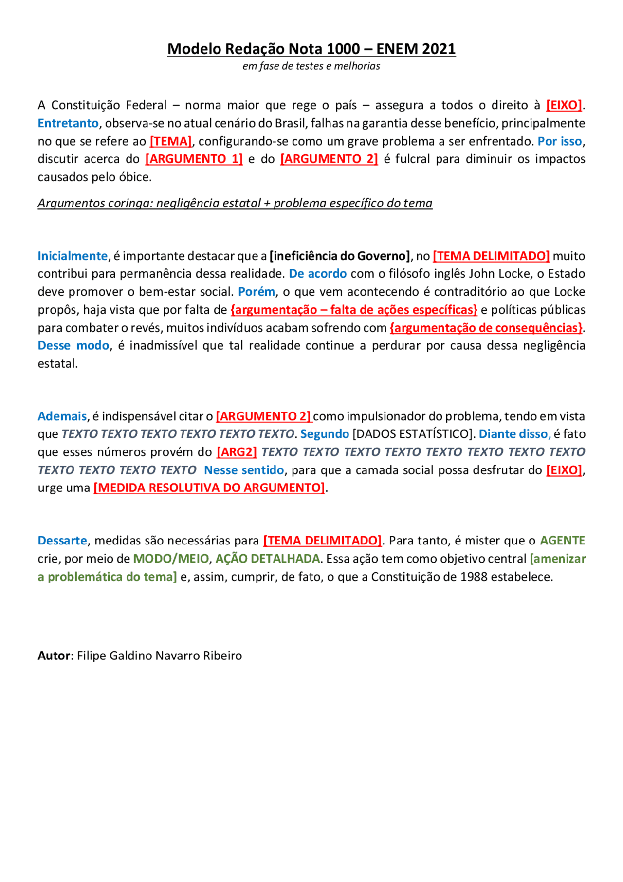 Redação Coringa Nota 1000 - RETOEDU
