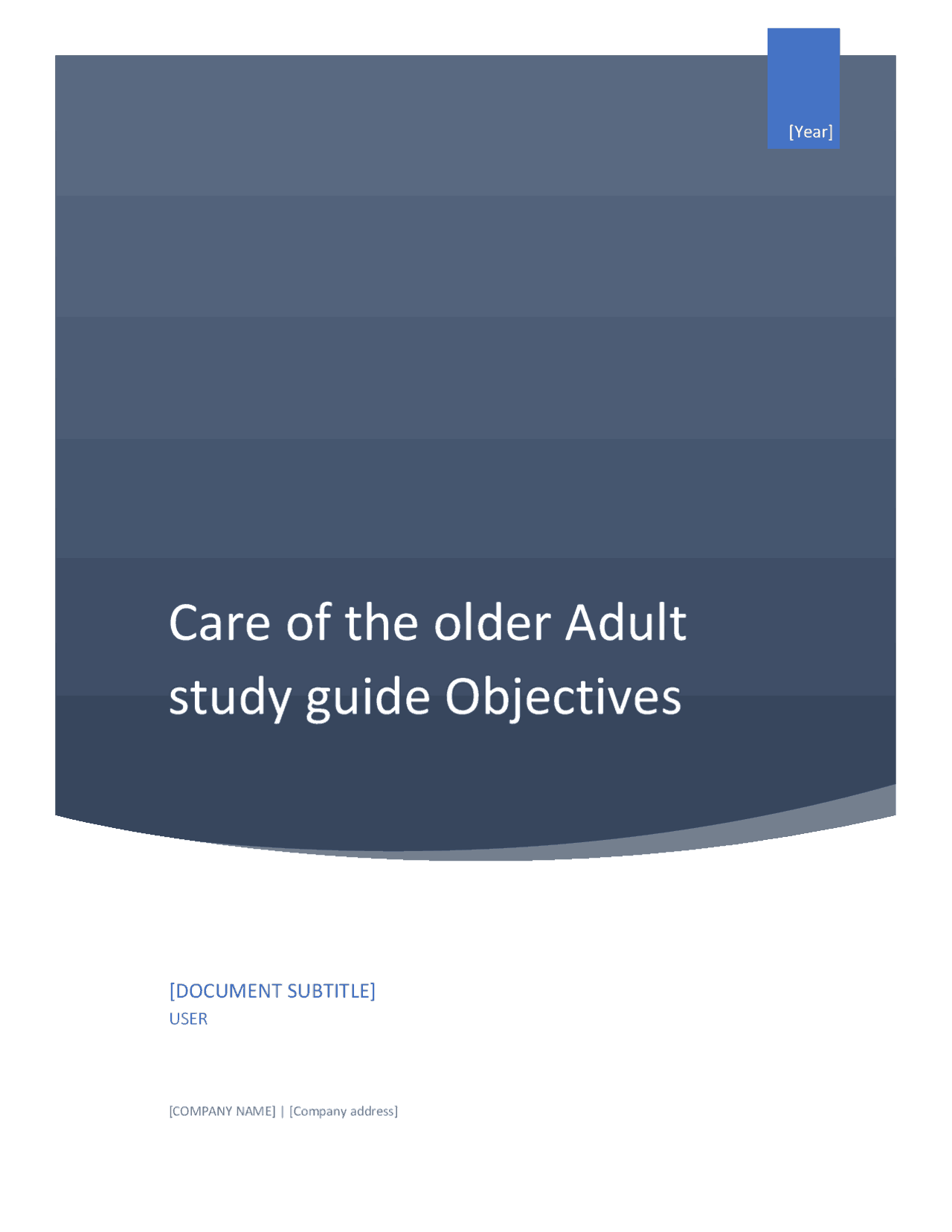 Care of the older Adult study guide OBjectives - Docsity