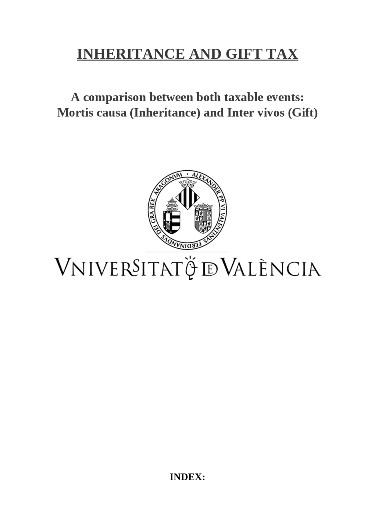 Inheritance And Gift Tax Essay | Notas De Aula De Derecho Financiero Y  Tributario | Docsity