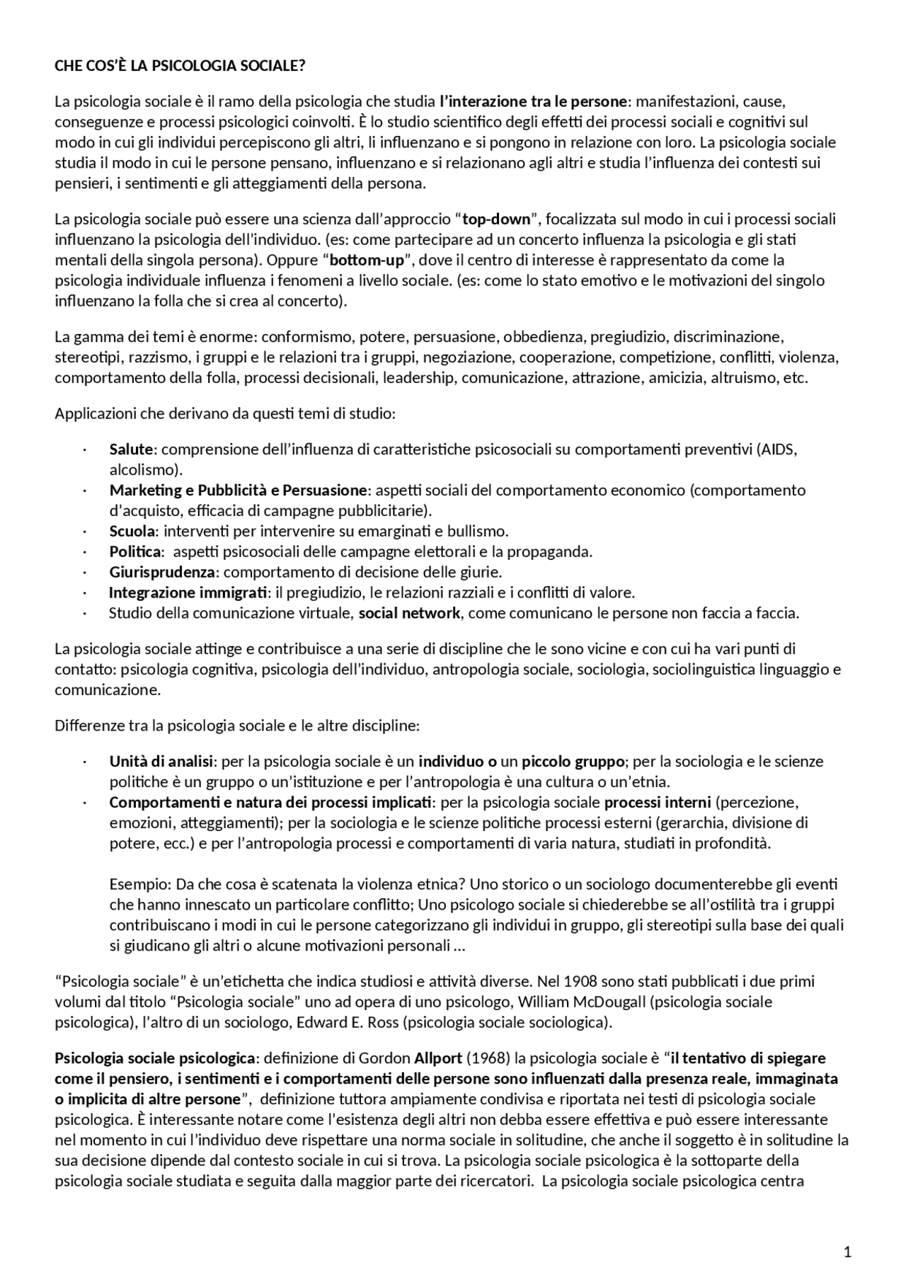 Sociologia università corso di psicologia | Apuntes de ...