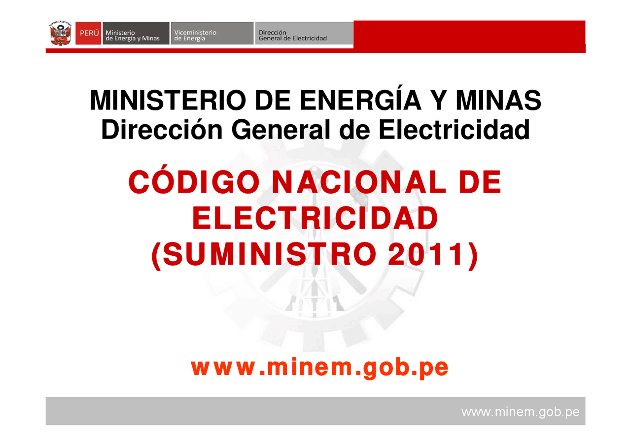CODIGO NACIONAL DE ELECTRICIDAD - Docsity