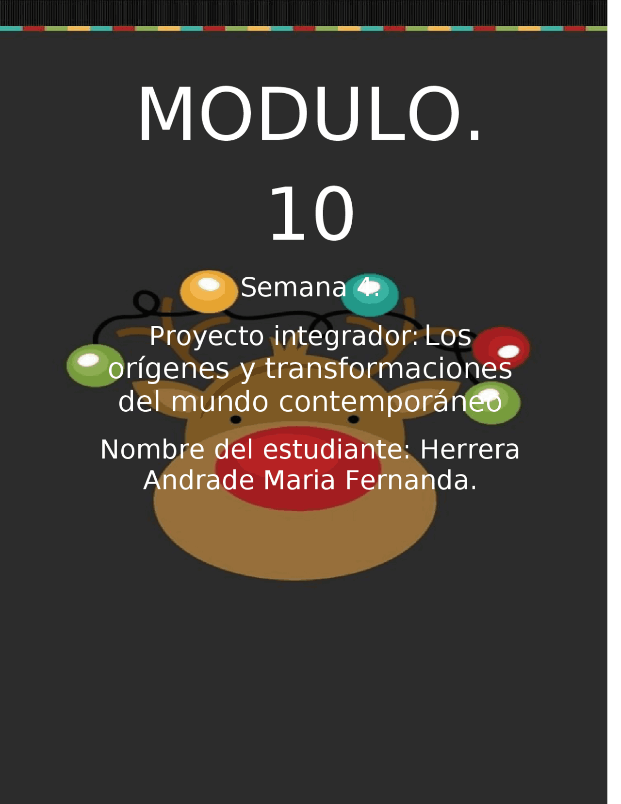 Modulo 10 semana 4 proyecto integrador - Docsity