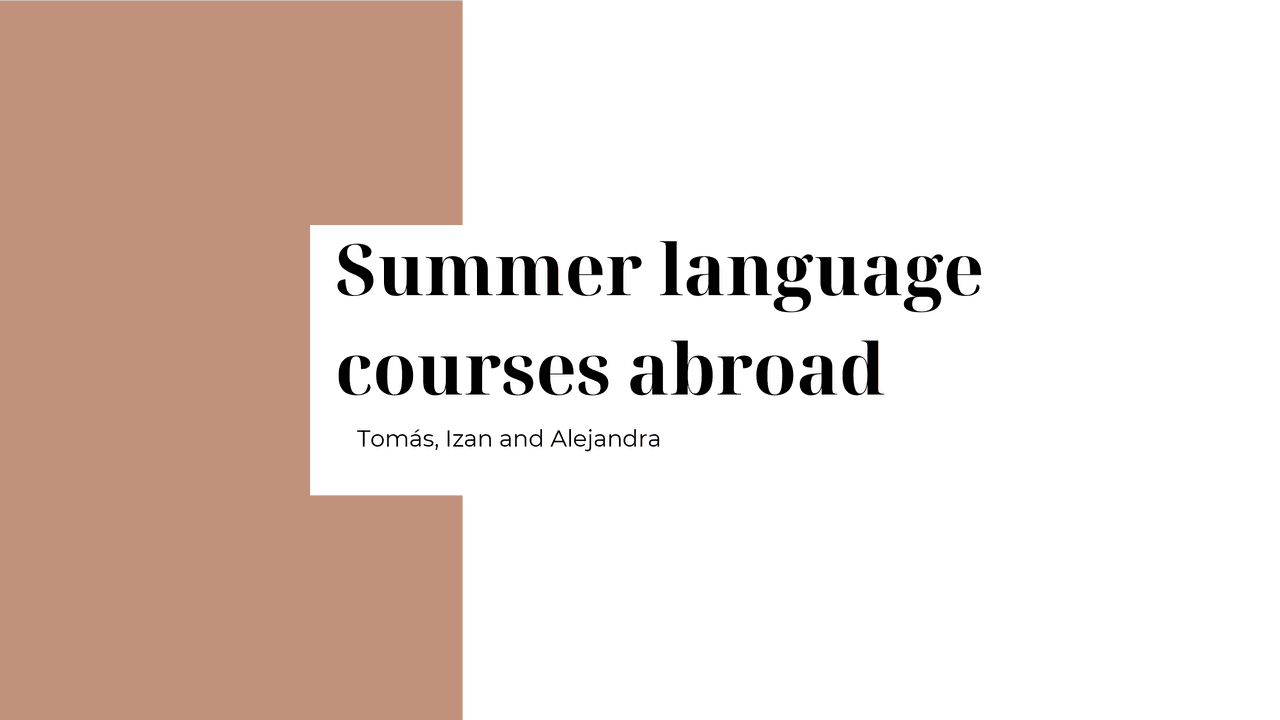 Summer Language Course Summer language courses abroad - Docsity