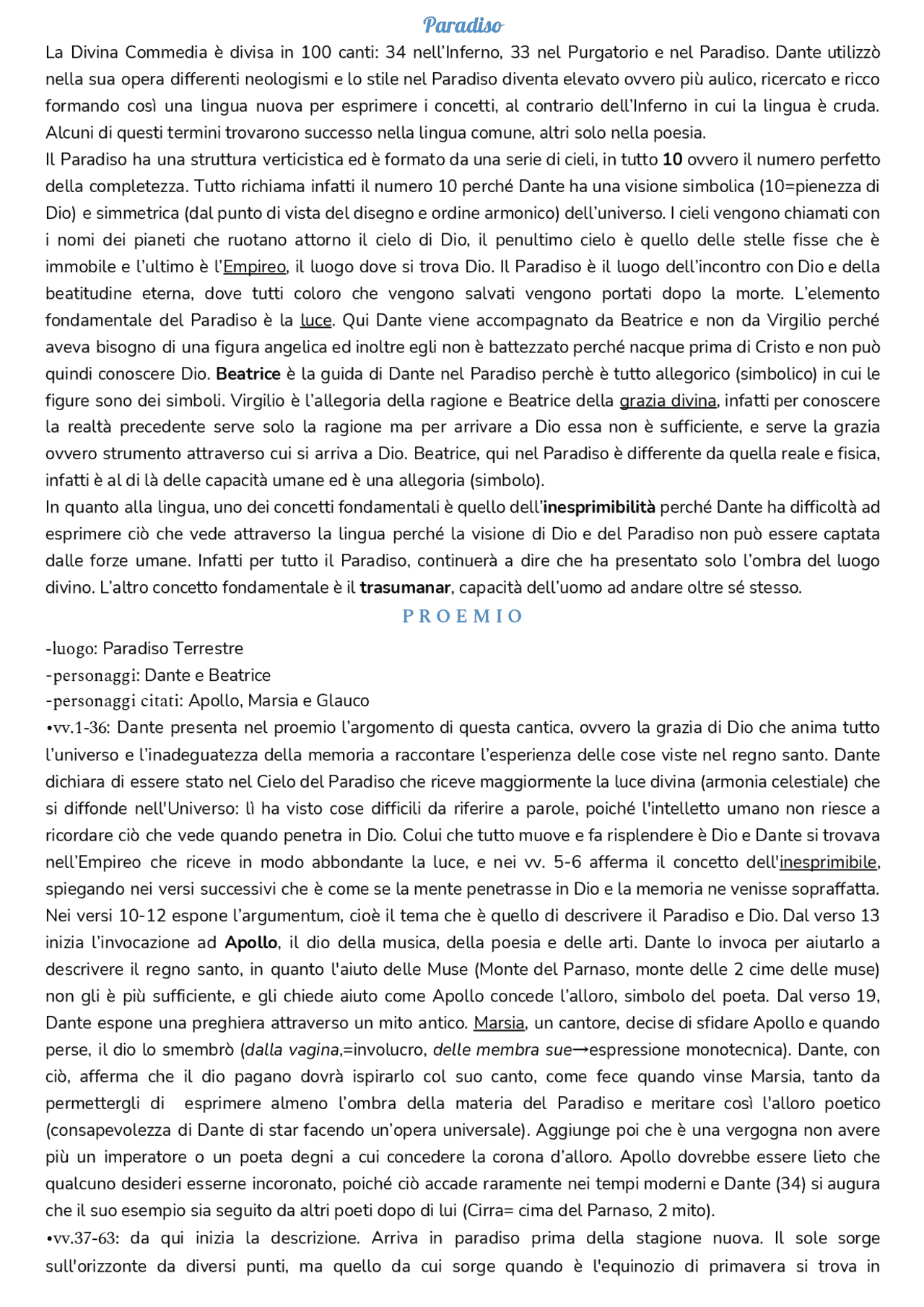 Riassunto canto I divina commedia Docsity