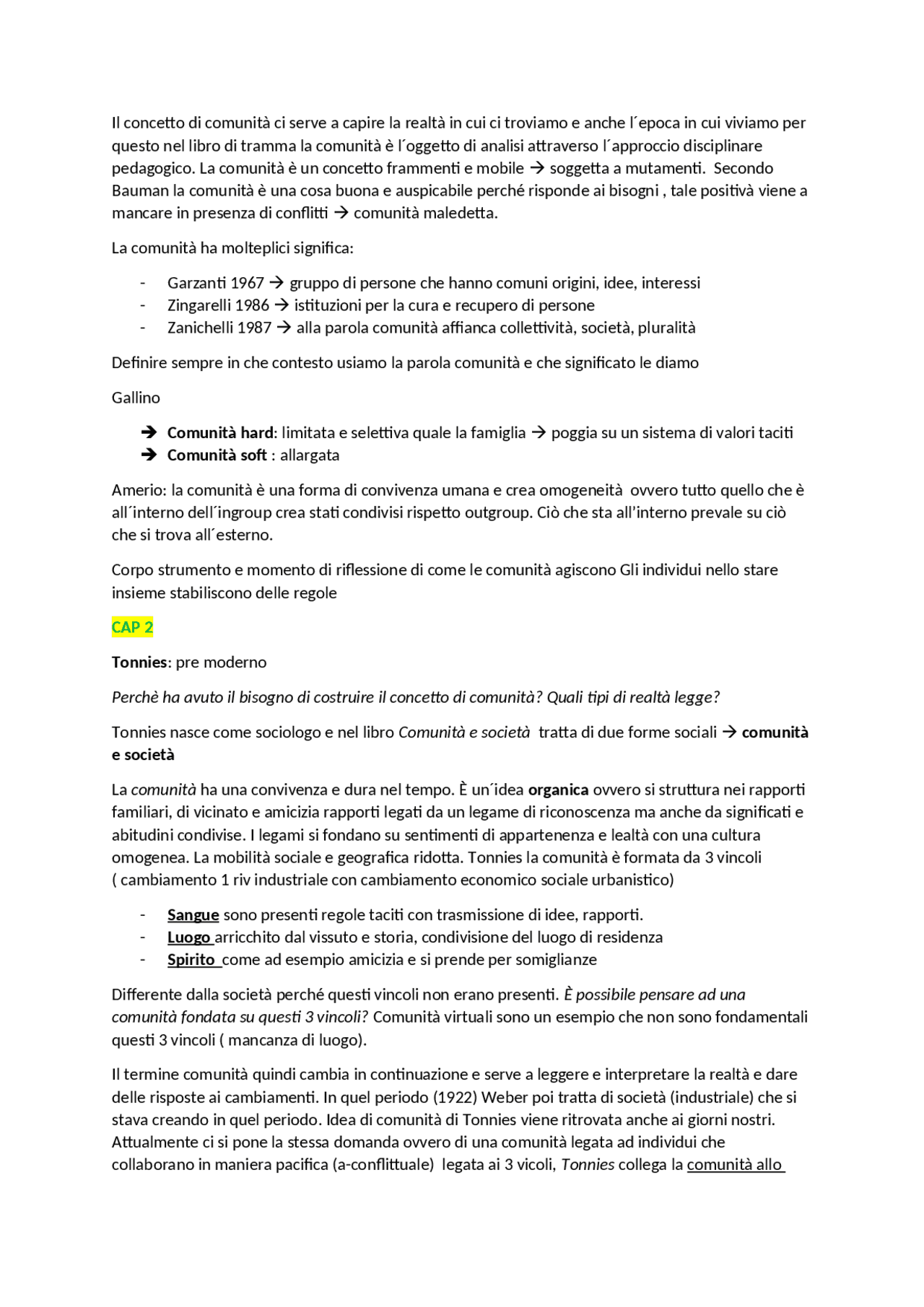 La Comunità: Concetto, Tipologie e Importanza in Educazione | Resúmenes ...