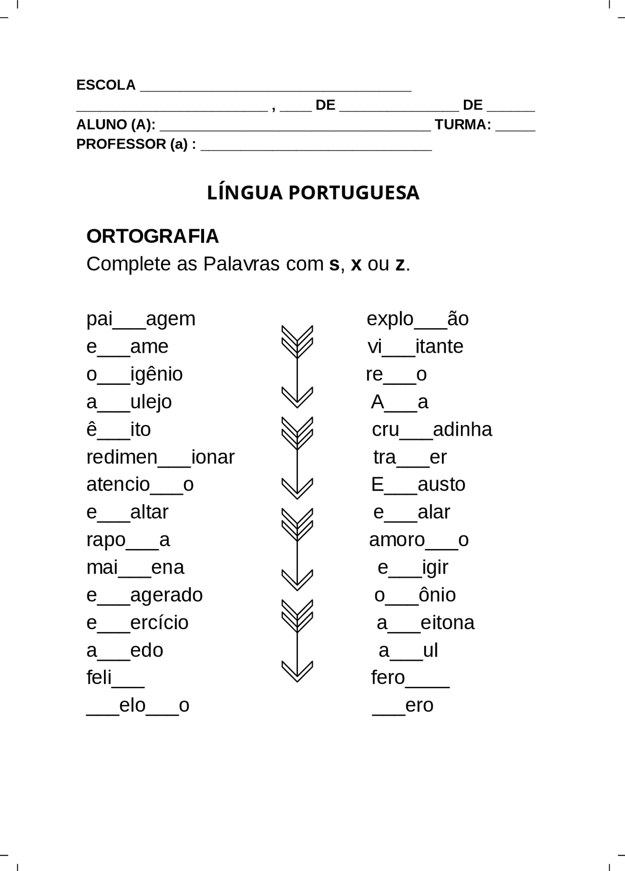 Ortografia e a correções de Erros gramaticais | Exercícios Pedagogia ...