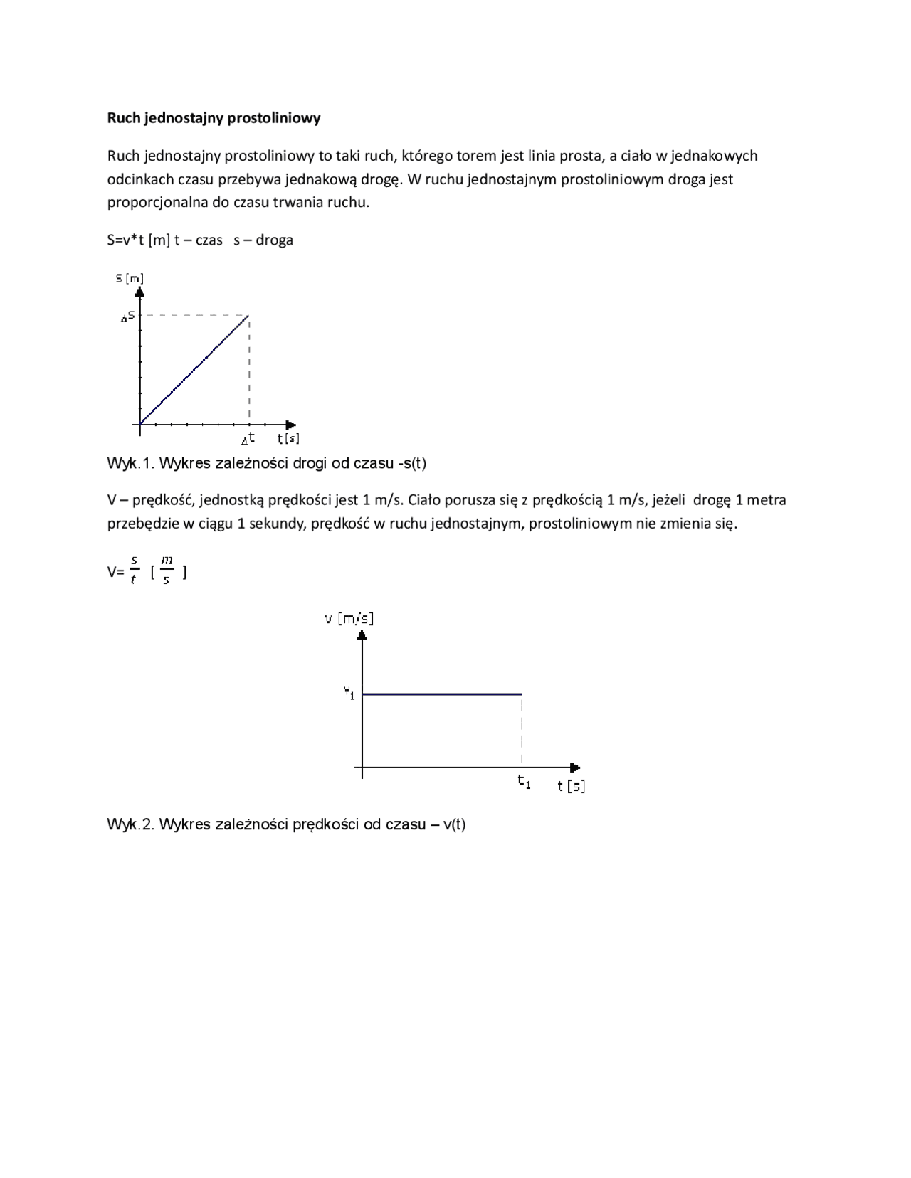 Test kinematyka klasa 7 | Egzaminy Fizyka | Docsity