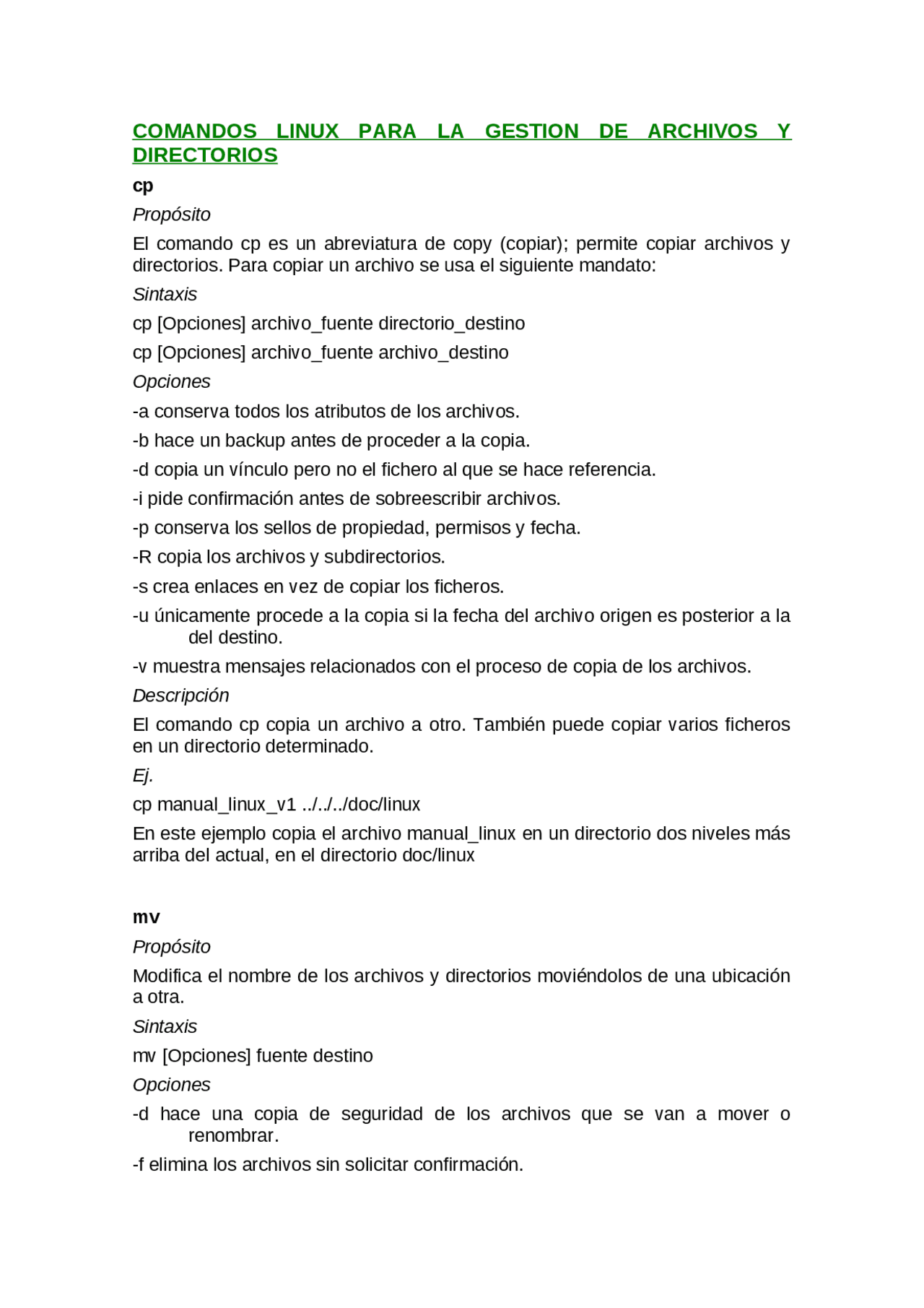 Comandos Linux para la gestión de archivos y directorios - Prof. Romero ...