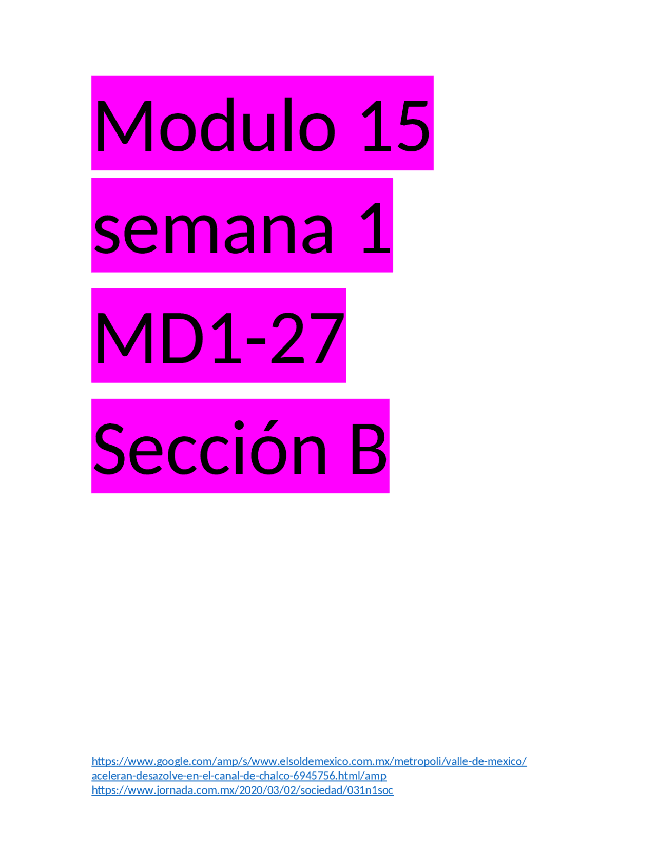 Modulo 15 semana 1 .... - Docsity