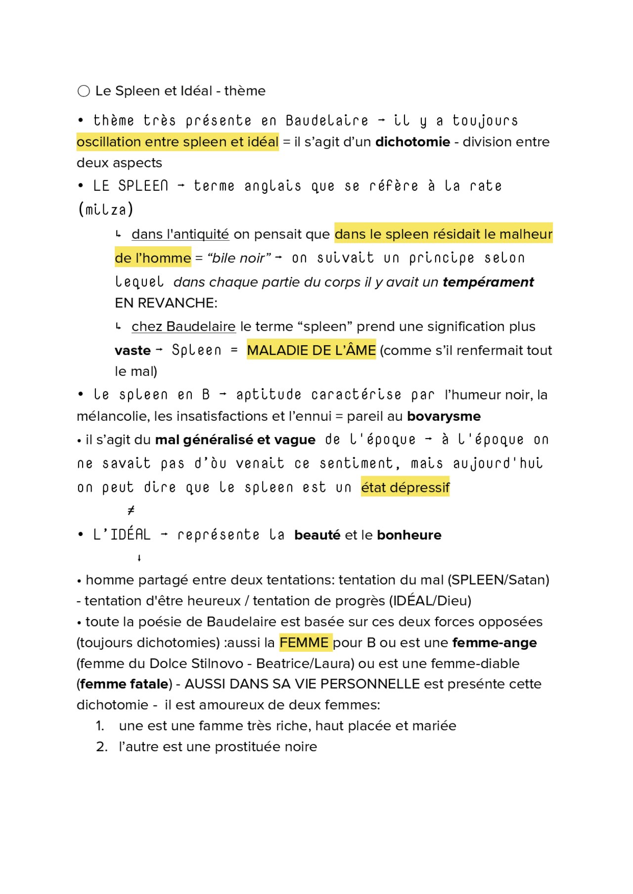 Analisi del tema spleen et idéal e della poesia spleen di Baudelaire