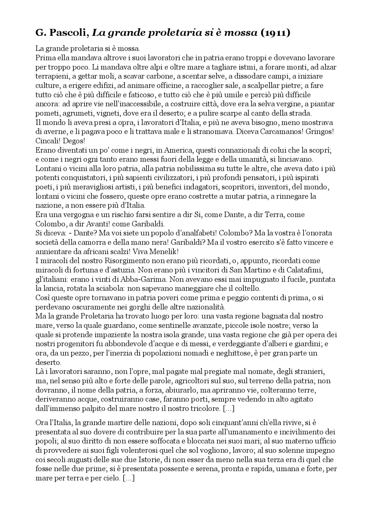La grande proletaria s'è mossa Docsity La grande proletaria s'è mossa Docsity