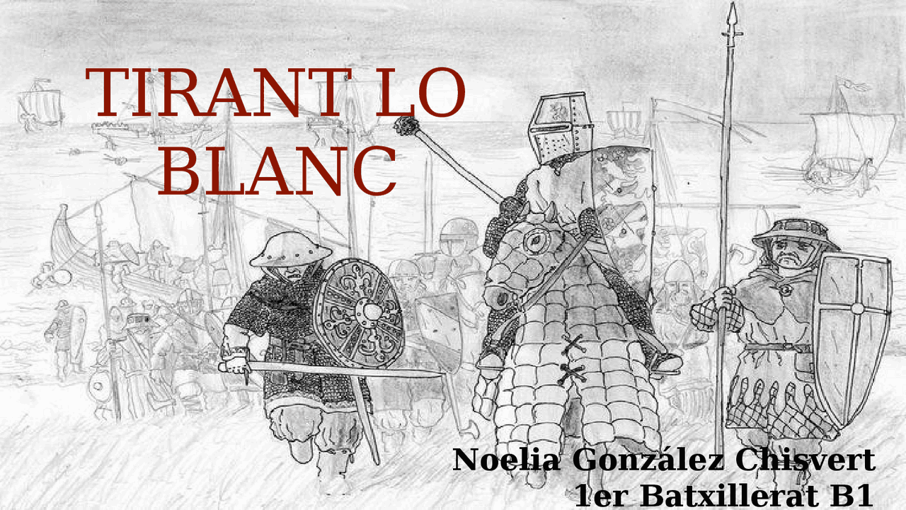 Trabajo del libro Tirant Lo Blanc | Diapositivas de Valenciano | Docsity