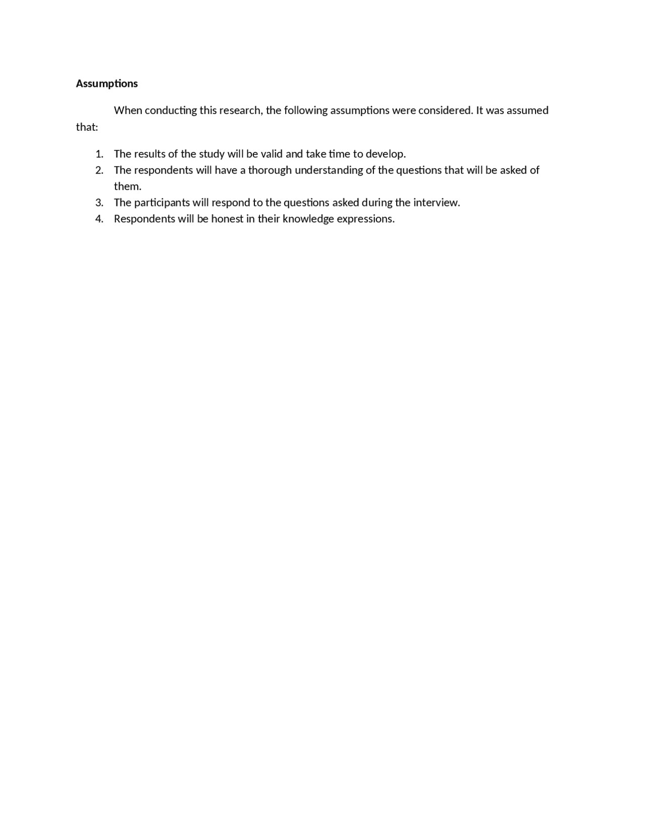 Assumption research paper - Docsity