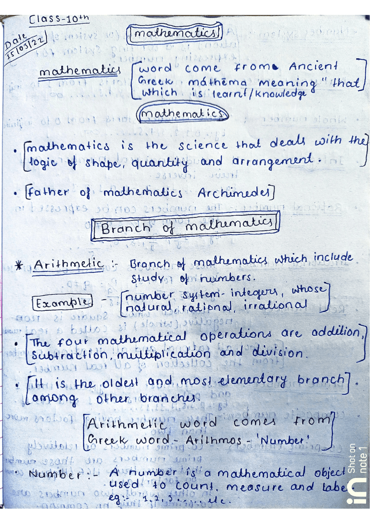 Maths notes is very important | Study notes Mathematics - Docsity