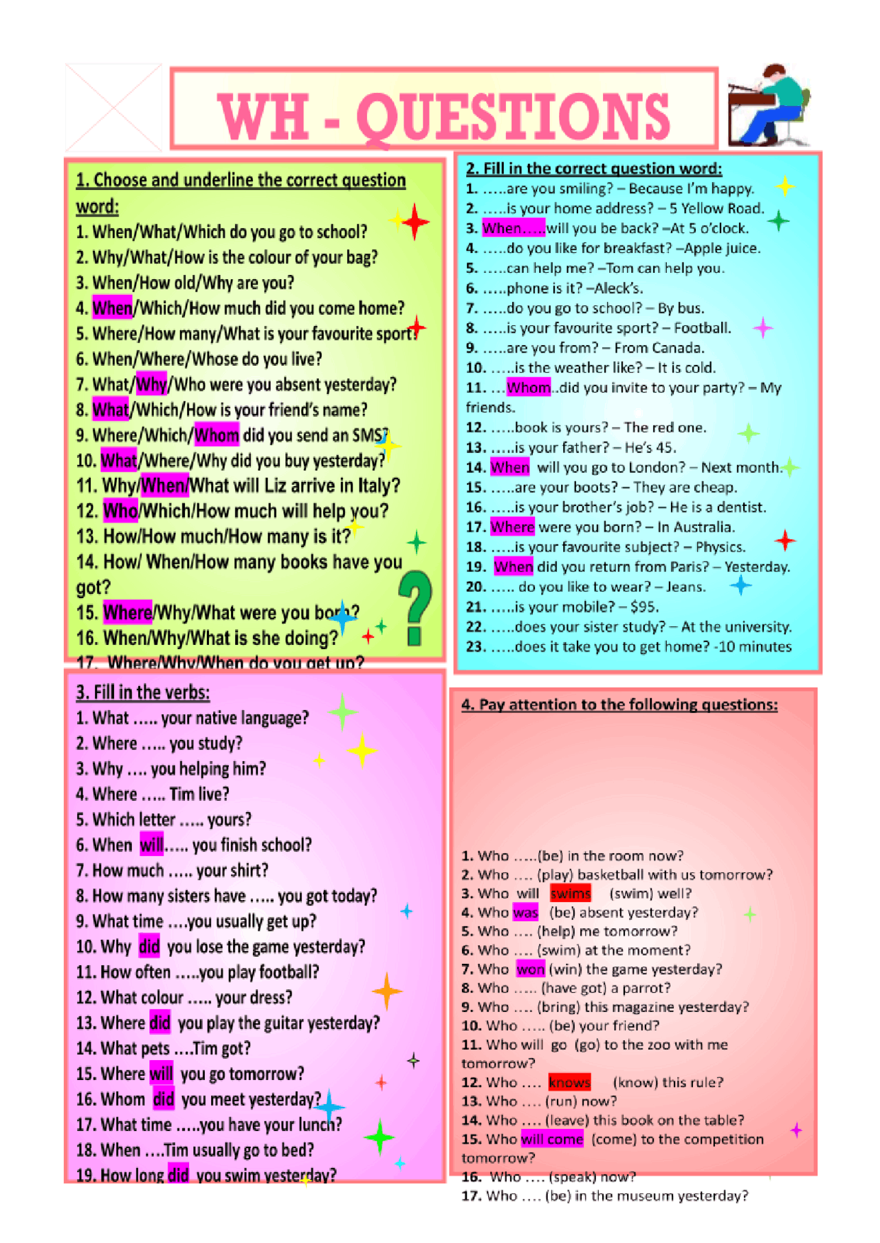 Uso del Wh para preguntas - Docsity