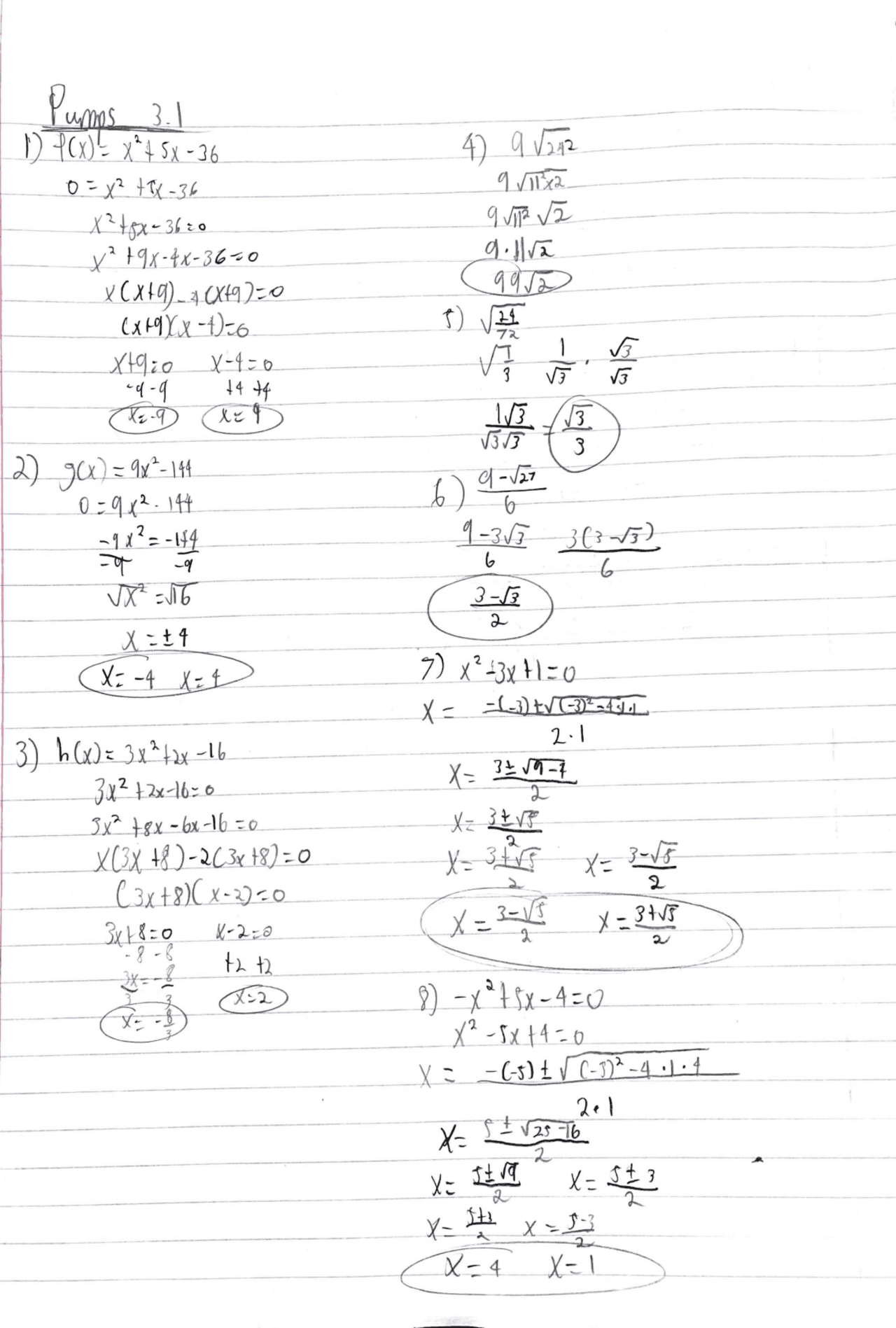 Trig/pre-calc homework assignment - Docsity