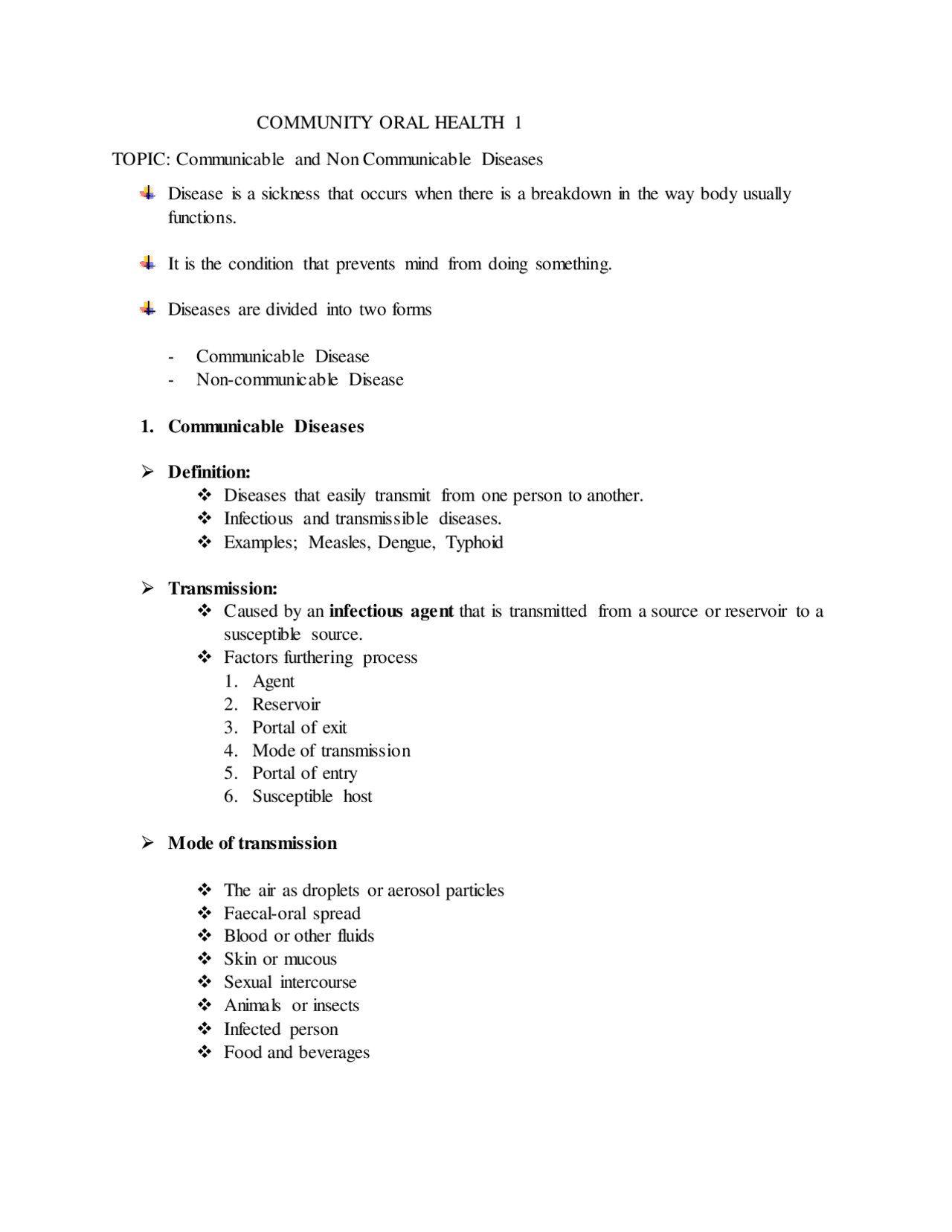 Communicable and Non Communicable Diseases - Docsity