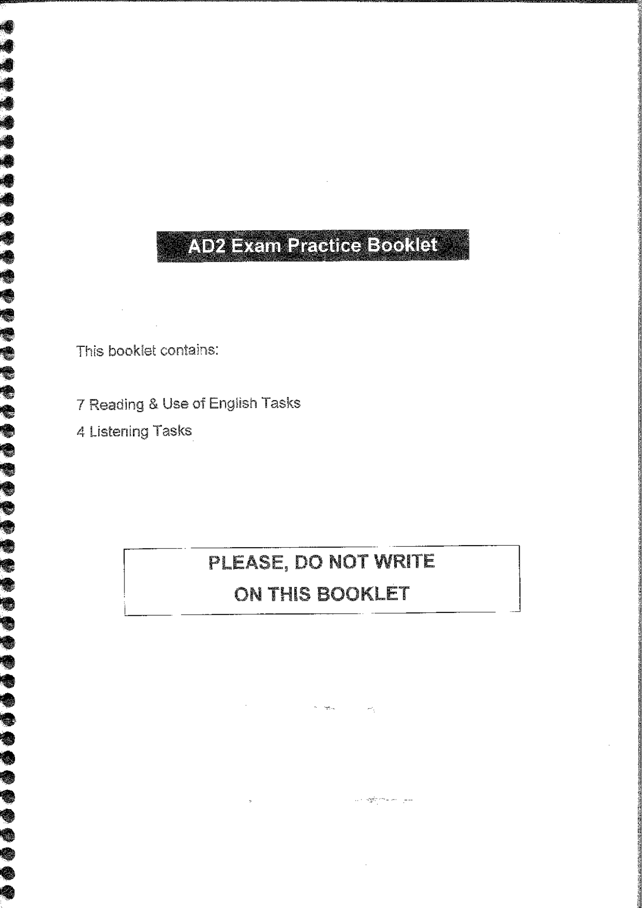 AD2 Exam Practice Booklet - Docsity