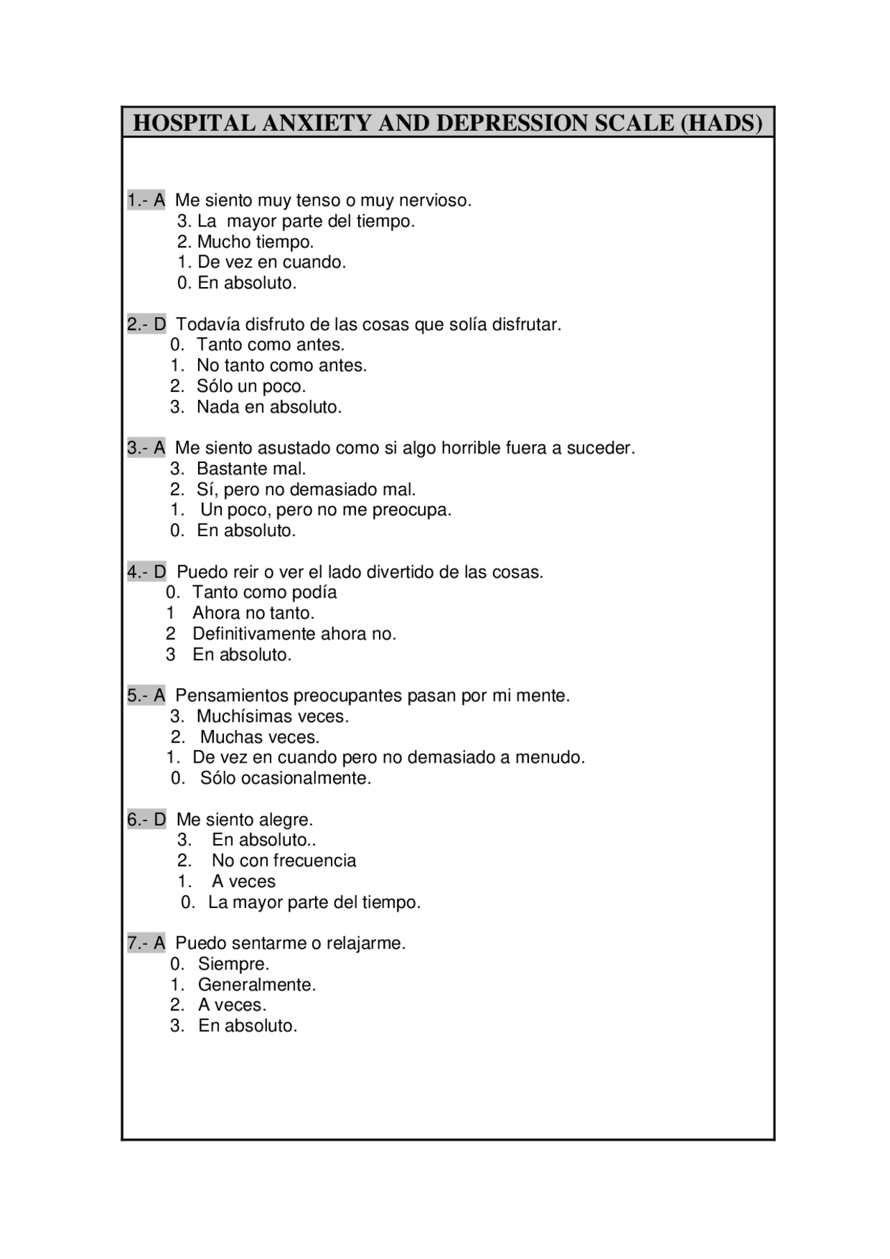 Cuestionario HADS de La Depresi n Y Ansiedad Docsity cuestionario-hads-de-la-depresi-n-y-ansiedad-docsity