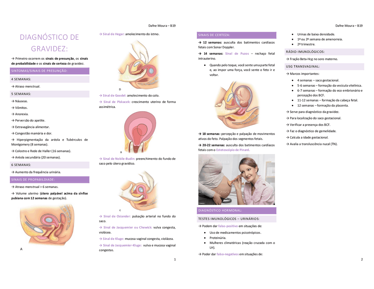 Resumo de Diagnóstico de gravidez - Docsity
