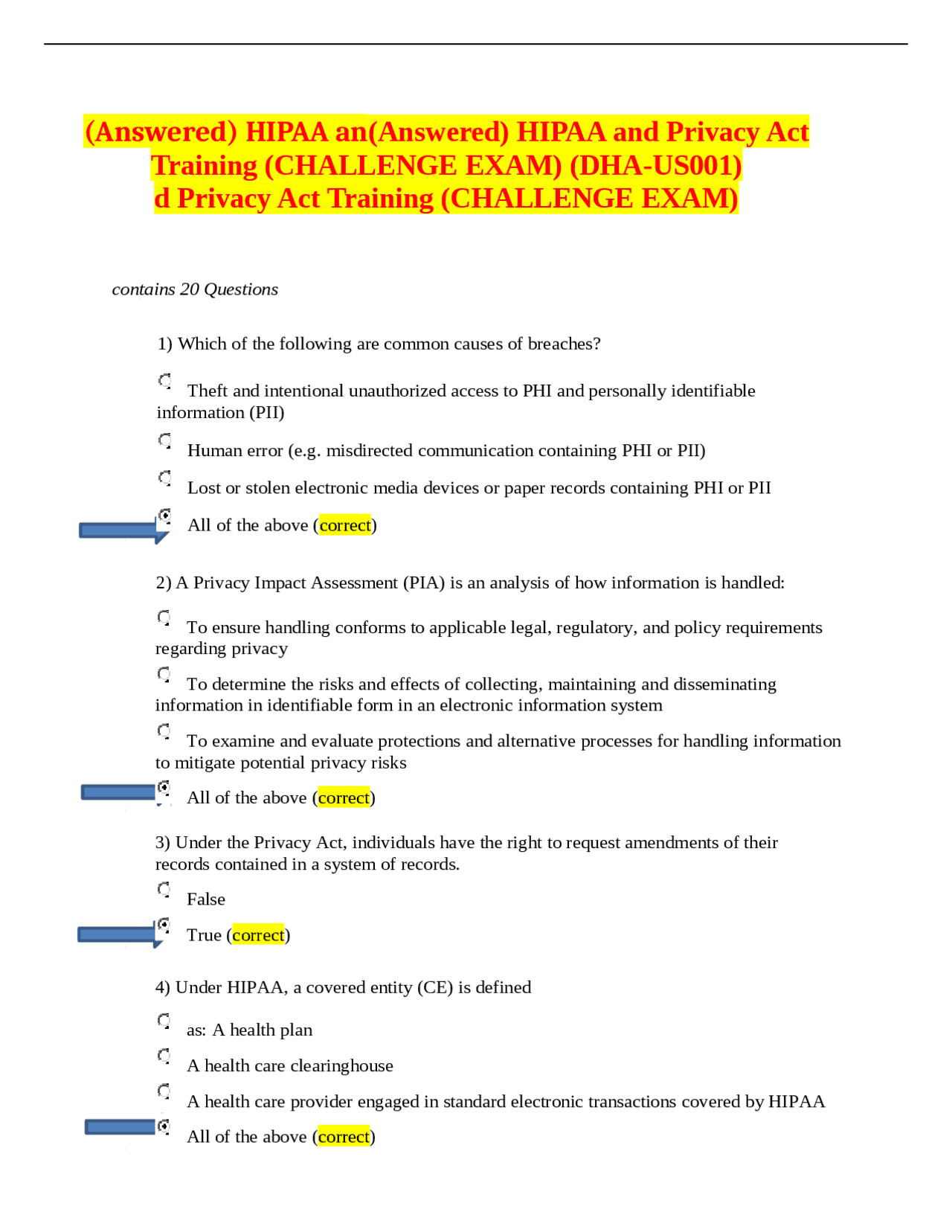 Hipaa Challenge Exam 2025 Harli Abagail