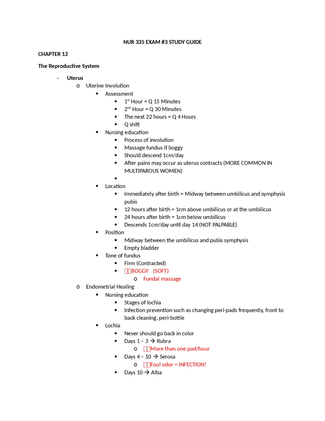NUR 335 EXAM #3 STUDY GUIDE With Answers | Exams Health sciences | Docsity
