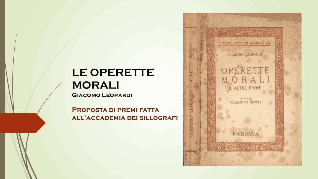 Giacomo Leopardi, Le Operette Morali - Docsity
