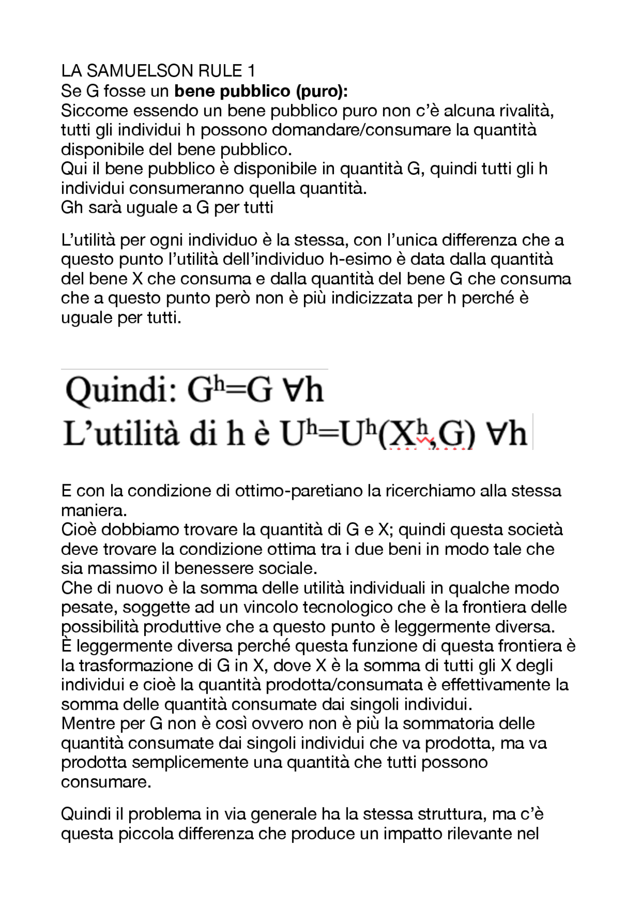 La Samuelson Rule (nozione) - Docsity