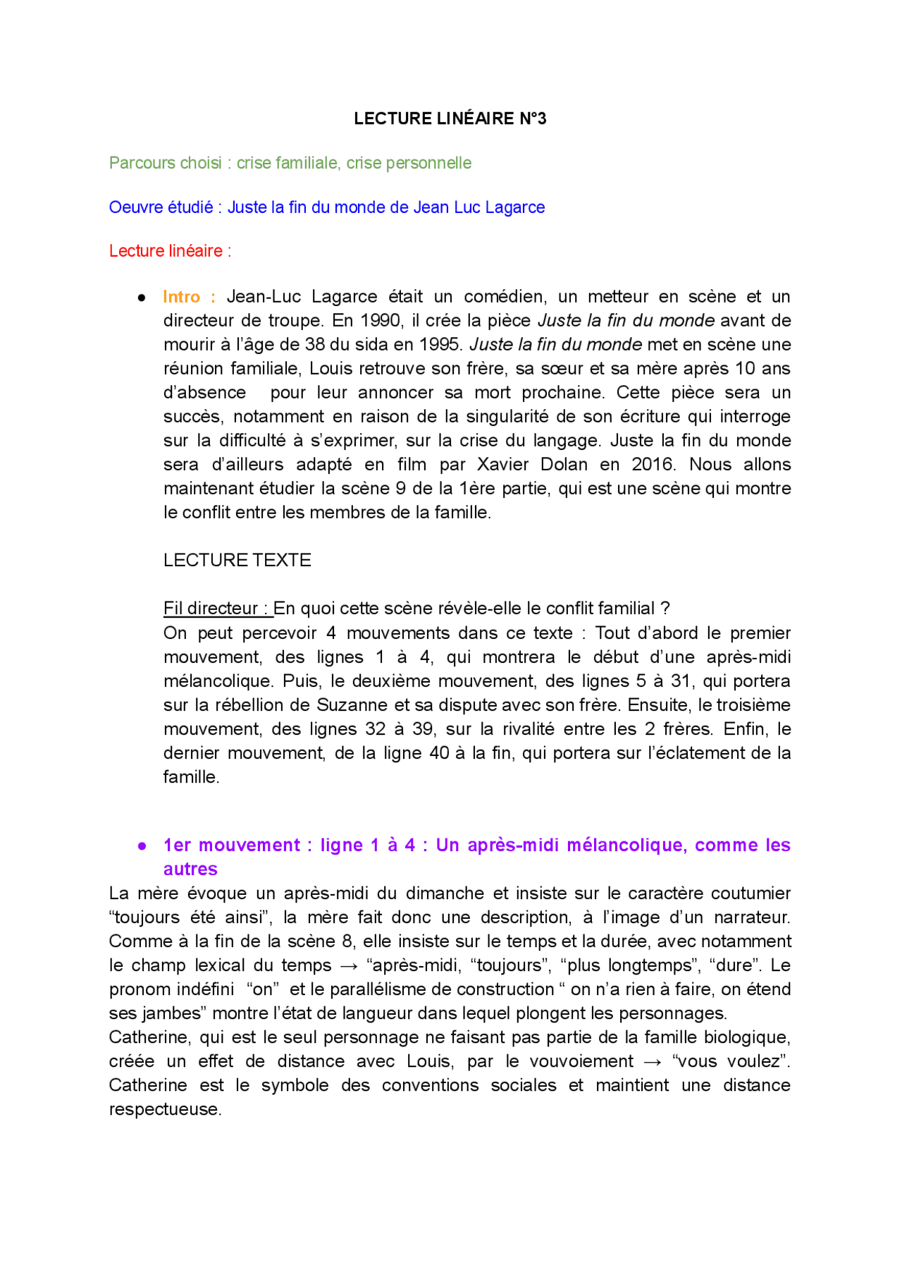 Lecture linéaire juste la fin du monde de la scène 9 de la partie 1 Lectures Français Docsity Lecture linéaire juste la fin du monde de la scène 9 de la partie 1 Lectures Français Docsity