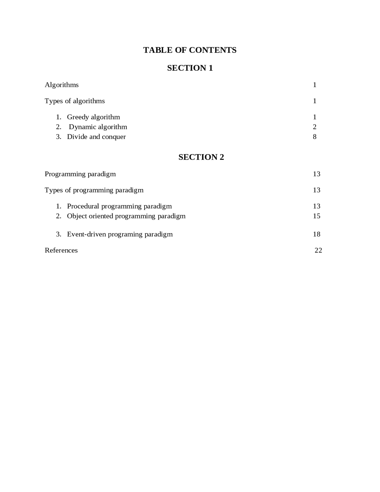 Algorithms and programming paradigms - Docsity