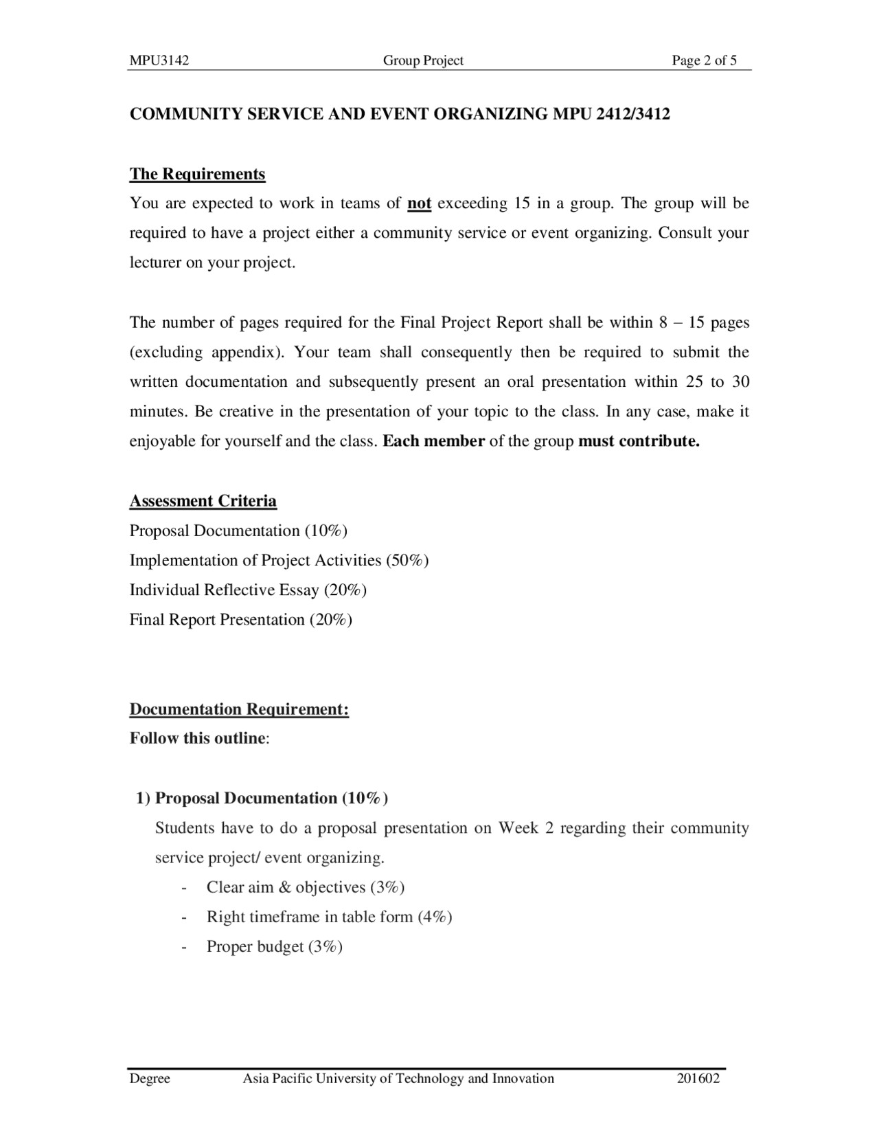 Mock assignment of computer science - Docsity
