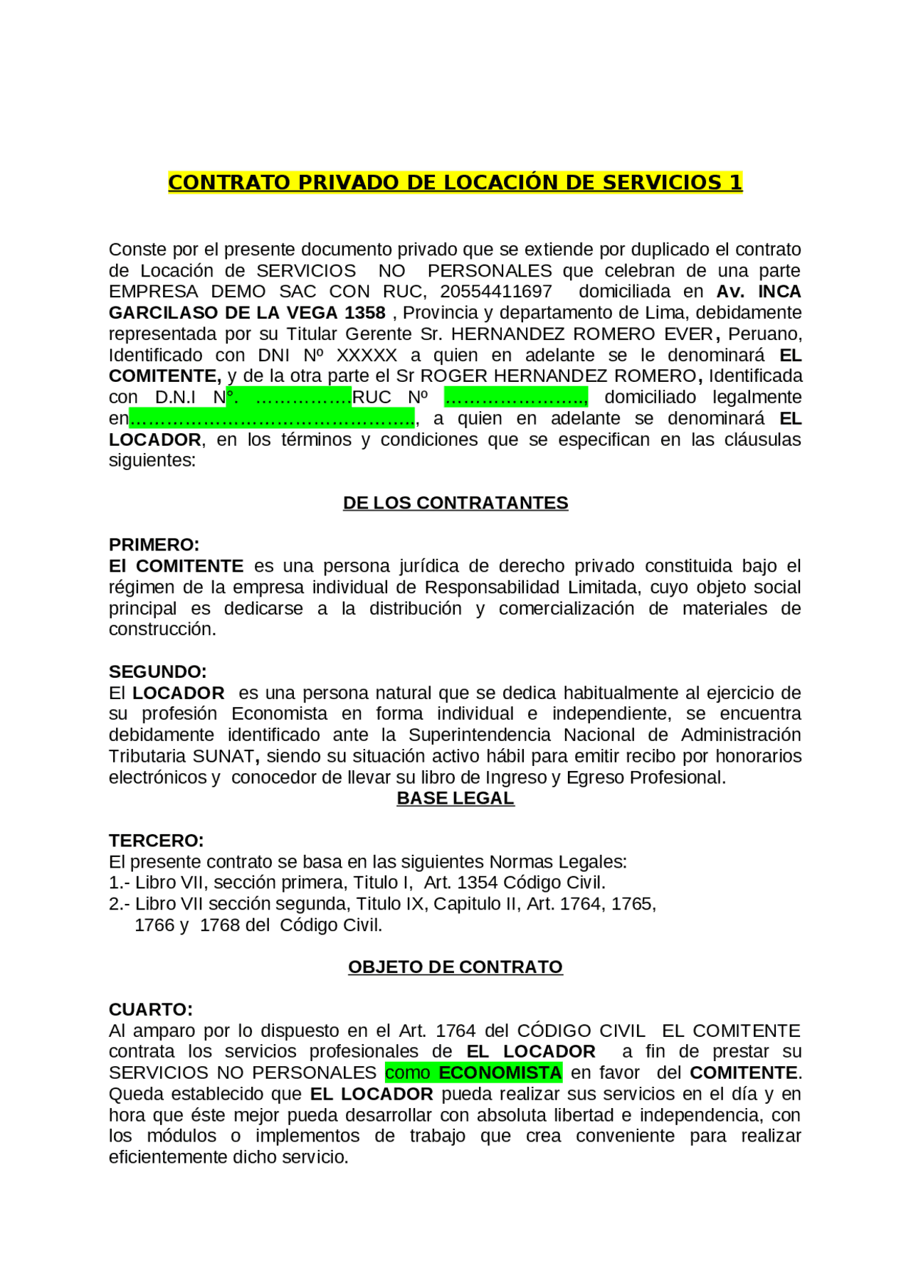 Modelo De Contrato De Locacion De Servicios modelo-de-contrato-de-locacion-de-servicios