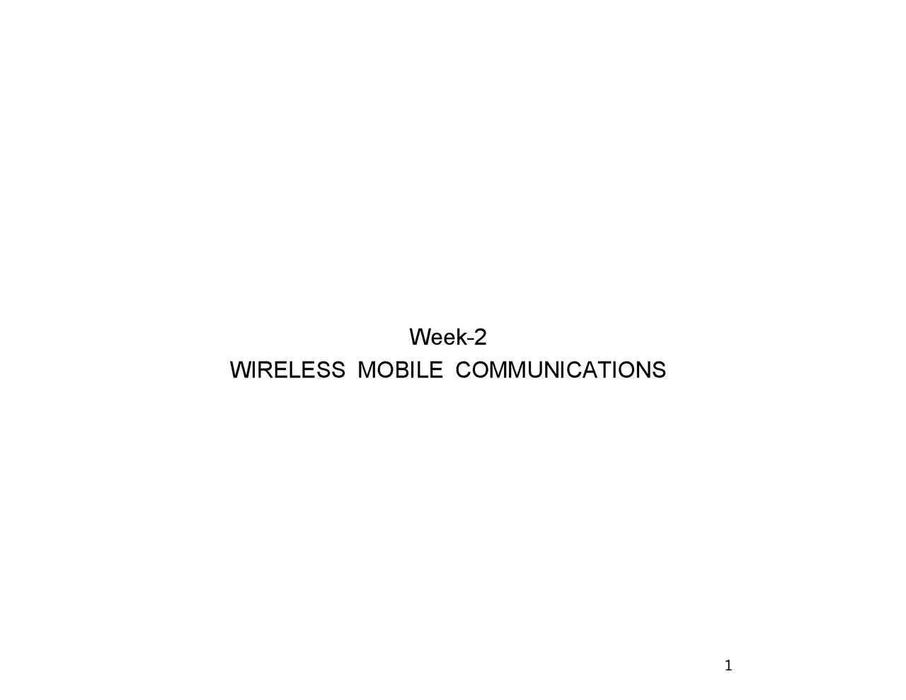 Wireless Cellualr Networks | Lecture notes Wireless Communication ...