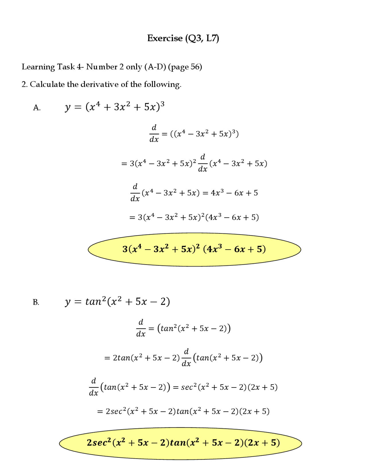 General math exercise sheet - Docsity