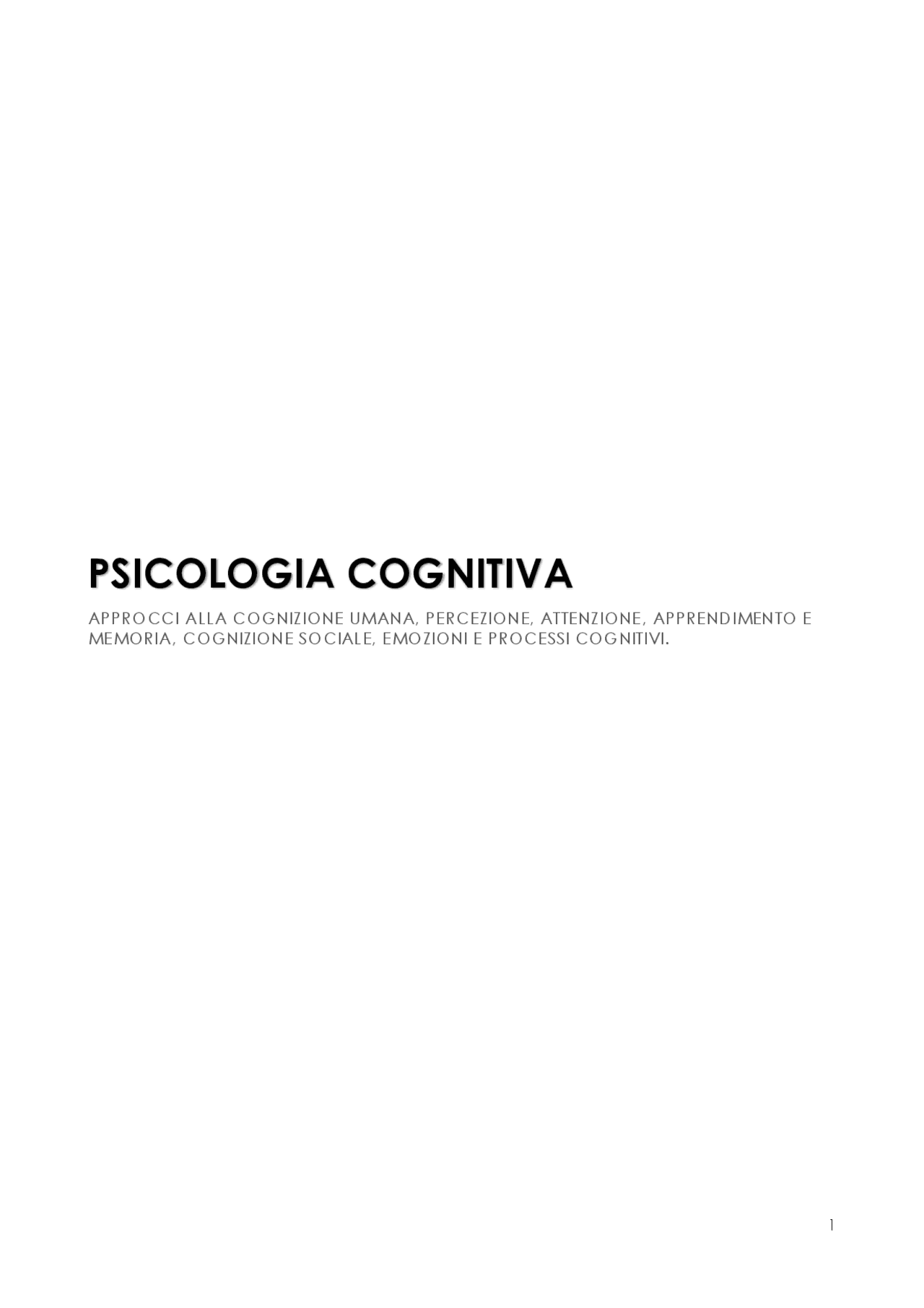Psicologia Cognitiva (Scienze e tecniche Psicologiche UNIMORE) Docsity
