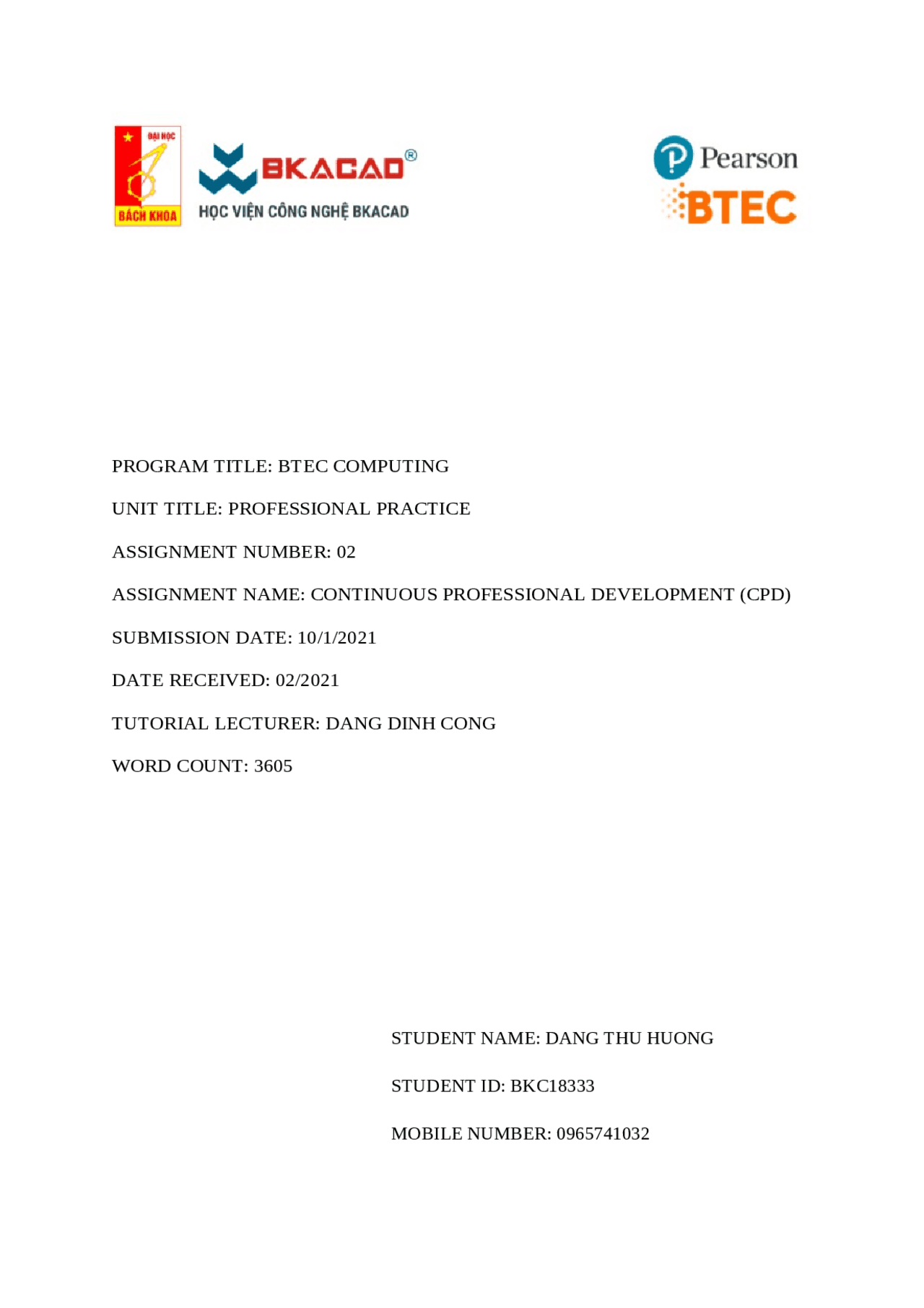 Professional Practices Module File Template Professional Practice - Docsity