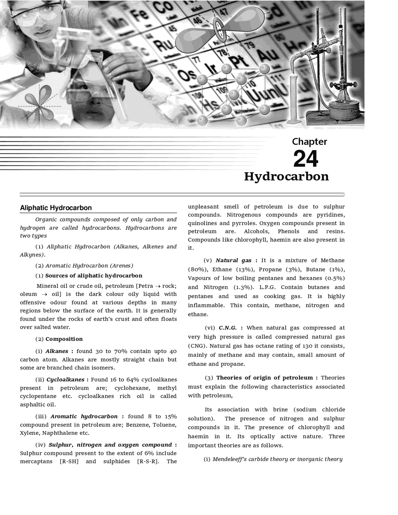 Study notes on HYDROCARBON - Docsity