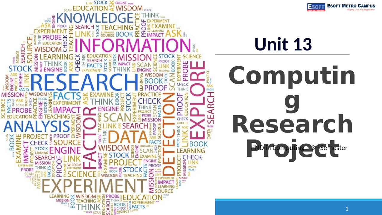 Computer Research Project Assignment Computing research project | Assignments Software Engineering | Docsity