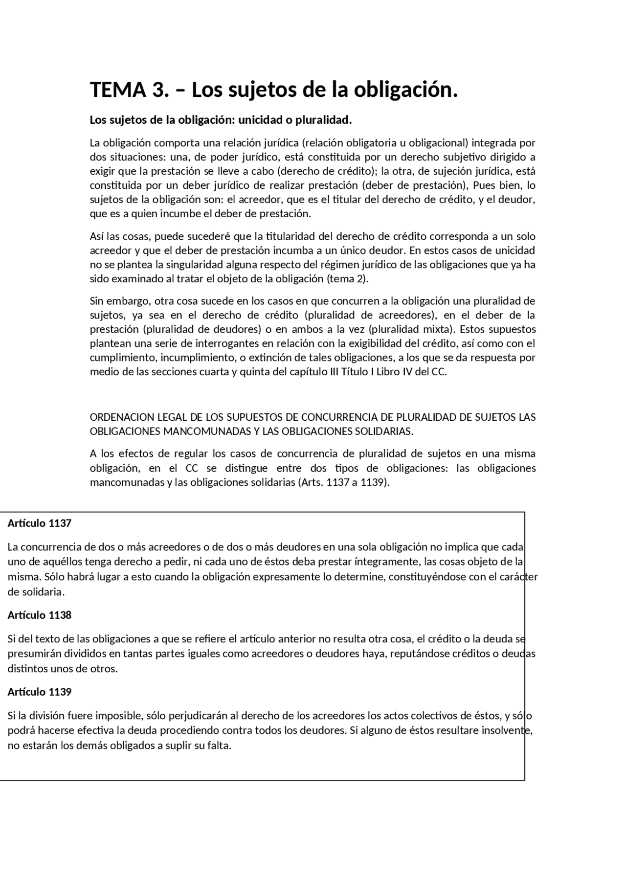 TEMA 3 D. CIVIL OBLIGACIONES Y CONTRATOS | Apuntes de Derecho Civil ...