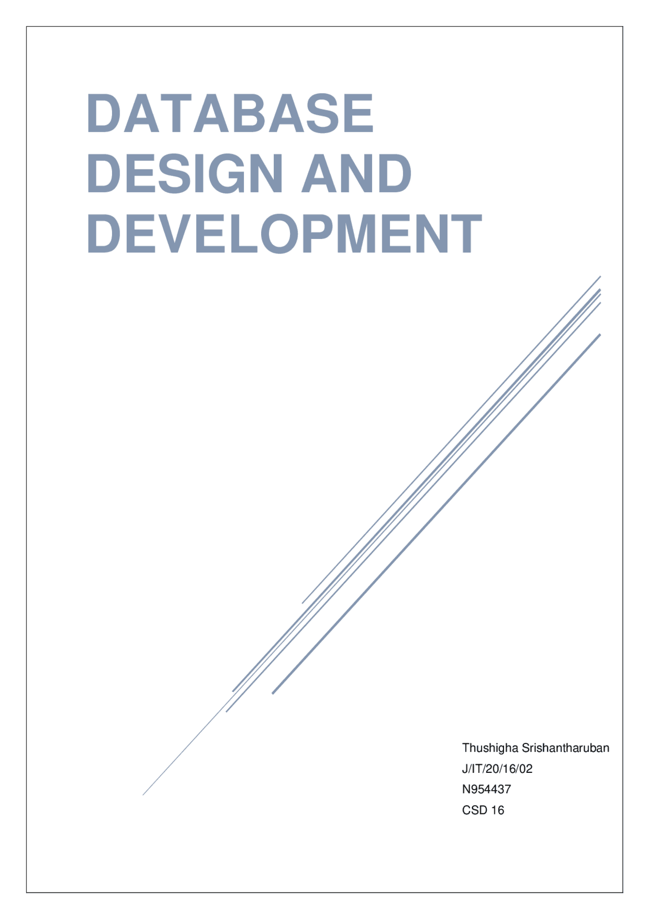 COMPUTING SYSTEM DEVELOPMENT - Docsity