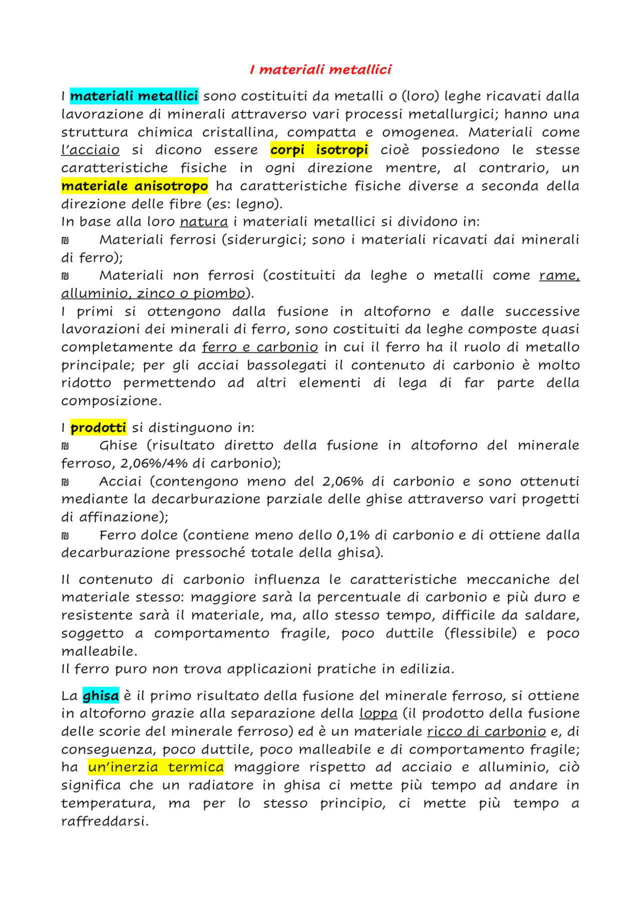 Tipologia dei materiali - i materiali metallici | Appunti di Tecnologia ...