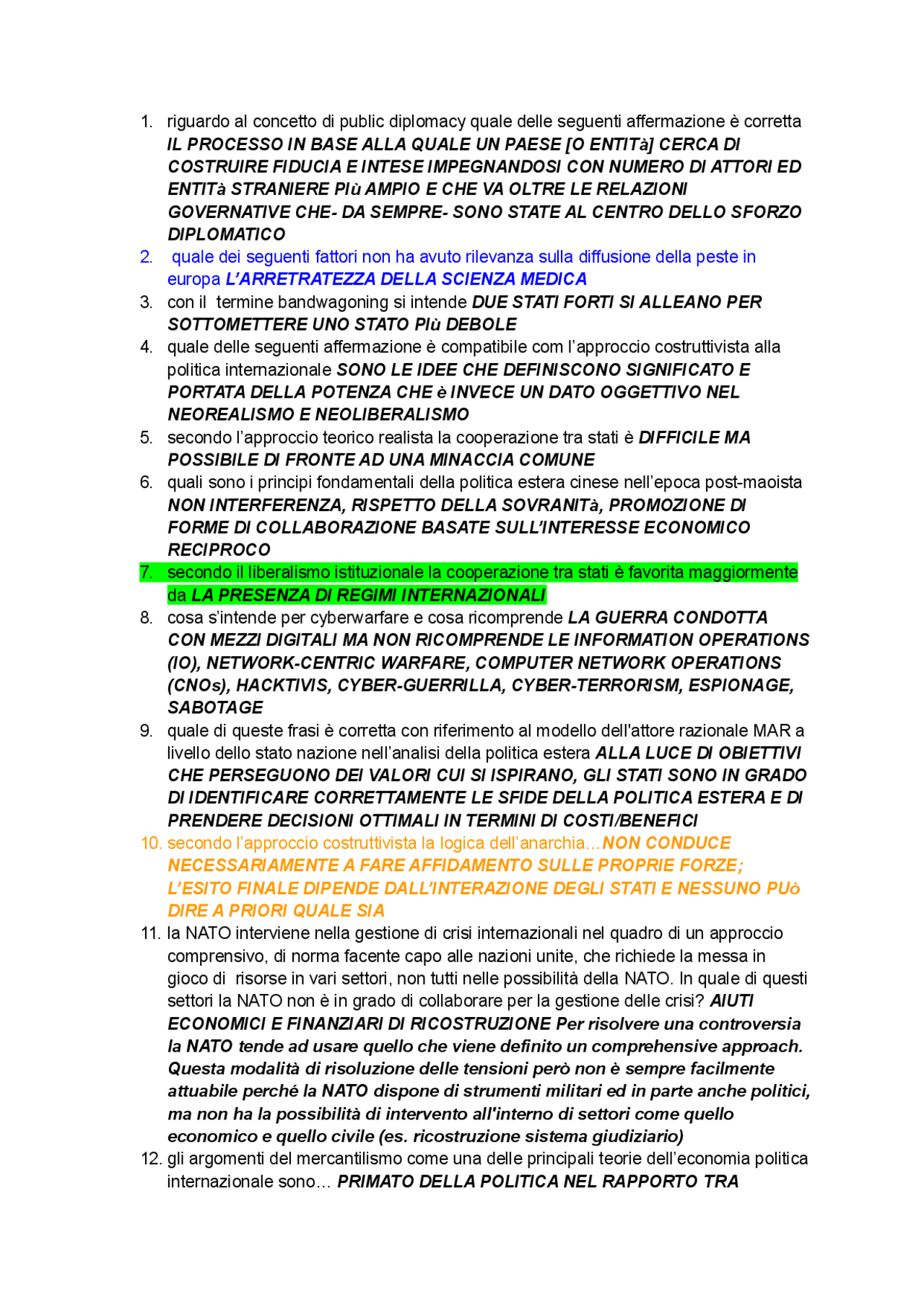 Domande e risposte esame - Docsity
