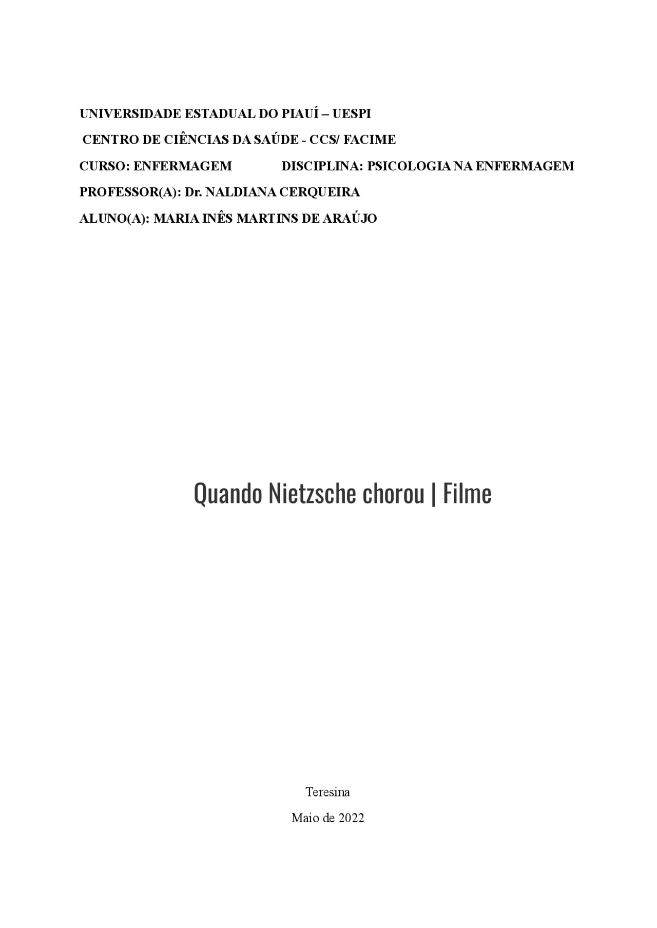 Resenha Cr tica Do Filme Quando Nietzsche Chorou Resumos Psicologia