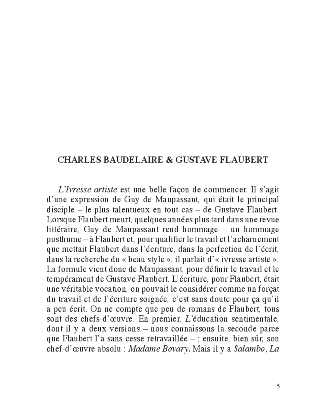 Le Vin Des Chiffonniers Analyse Linéaire CHARLES BAUDELAIRE & GUSTAVE FLAUBERT L'Ivresse artiste ... | Slides Arts |  Docsity